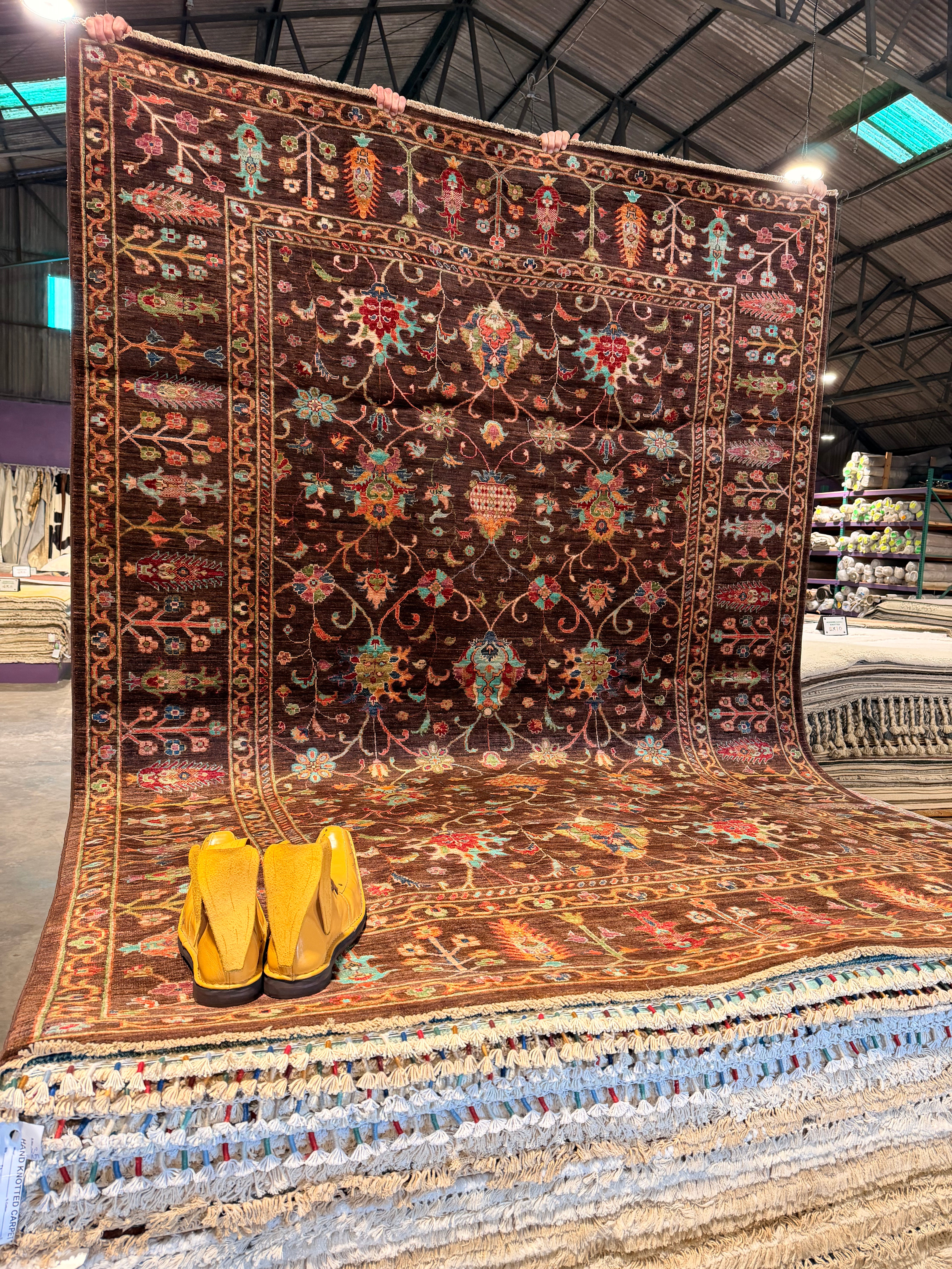 Mary Ann Hagan 6.11x9.8 Brown Afghani Sultani Rug