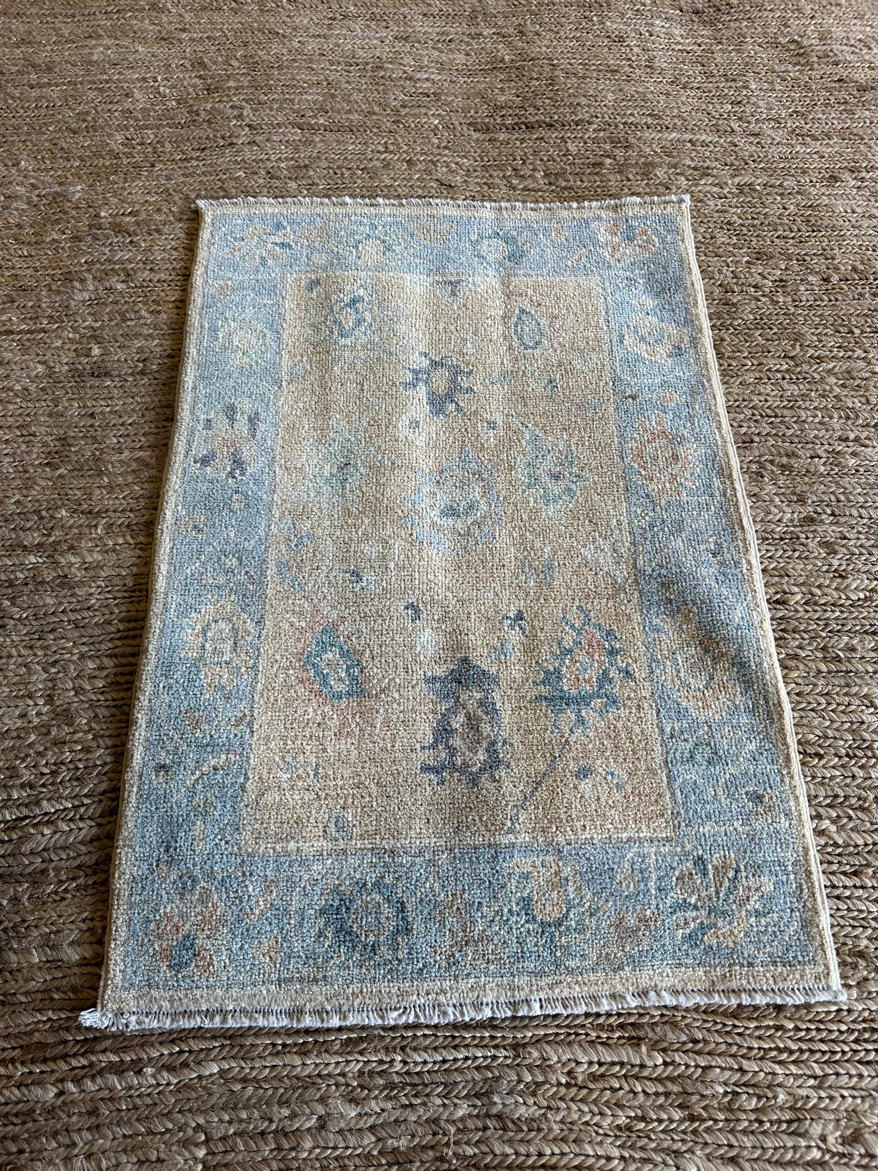 Tami 2.1x3.1 Blue Afghani Whitewashed Oushak