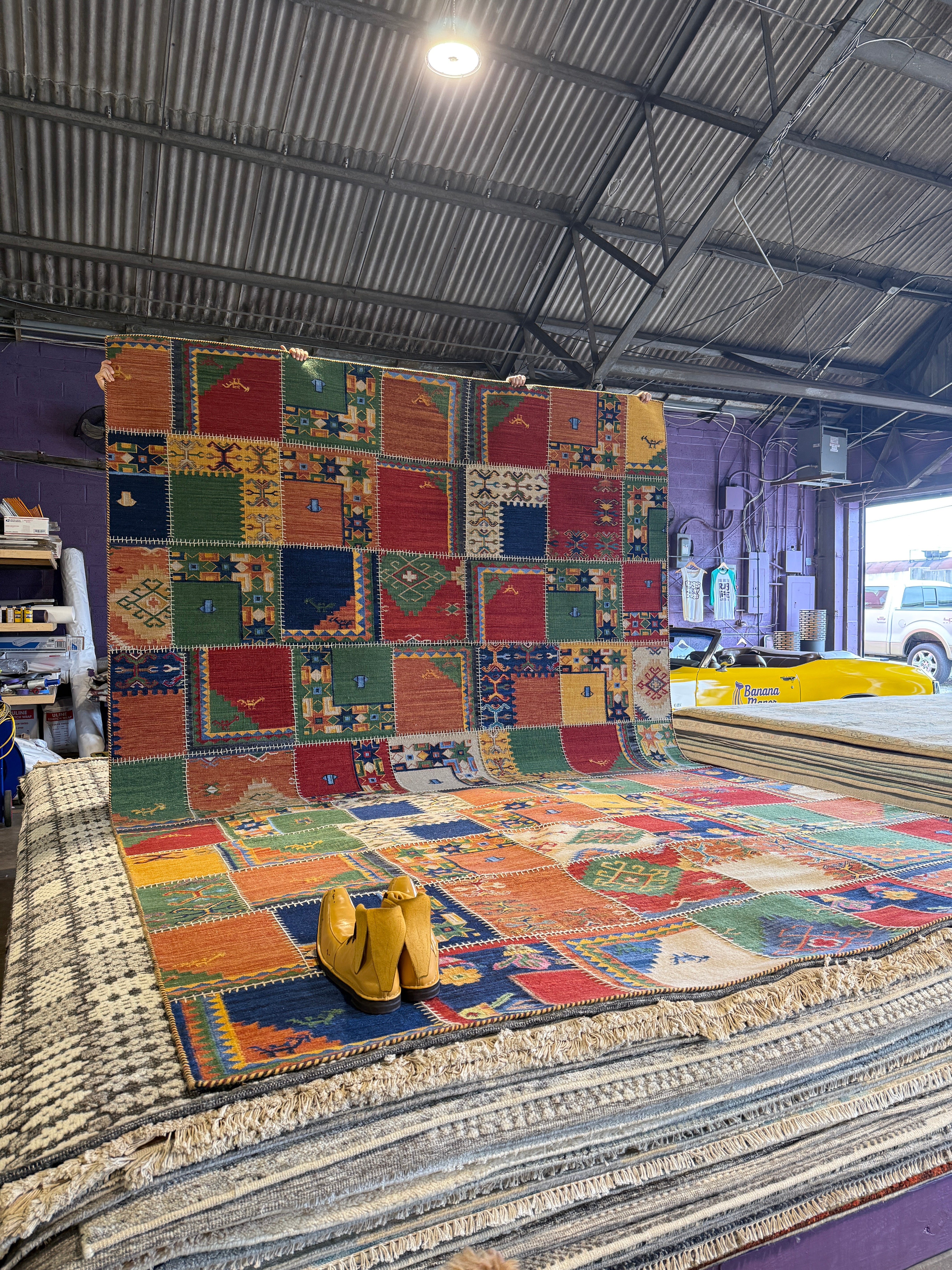 Ed Louis Waisbrot 9x14 Multi-Color Handwoven Modern Rug