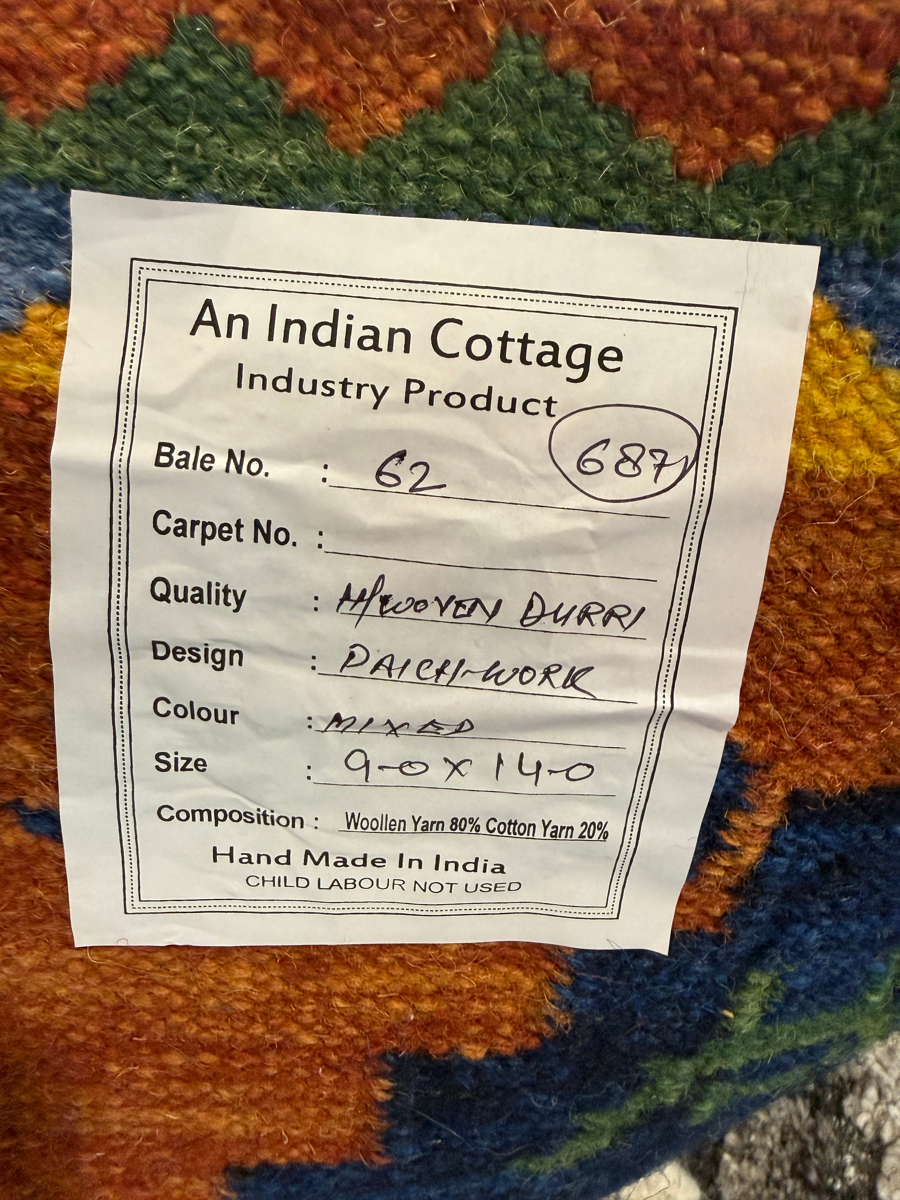 Ed Louis Waisbrot 9x14 Multi-Color Handwoven Modern Rug