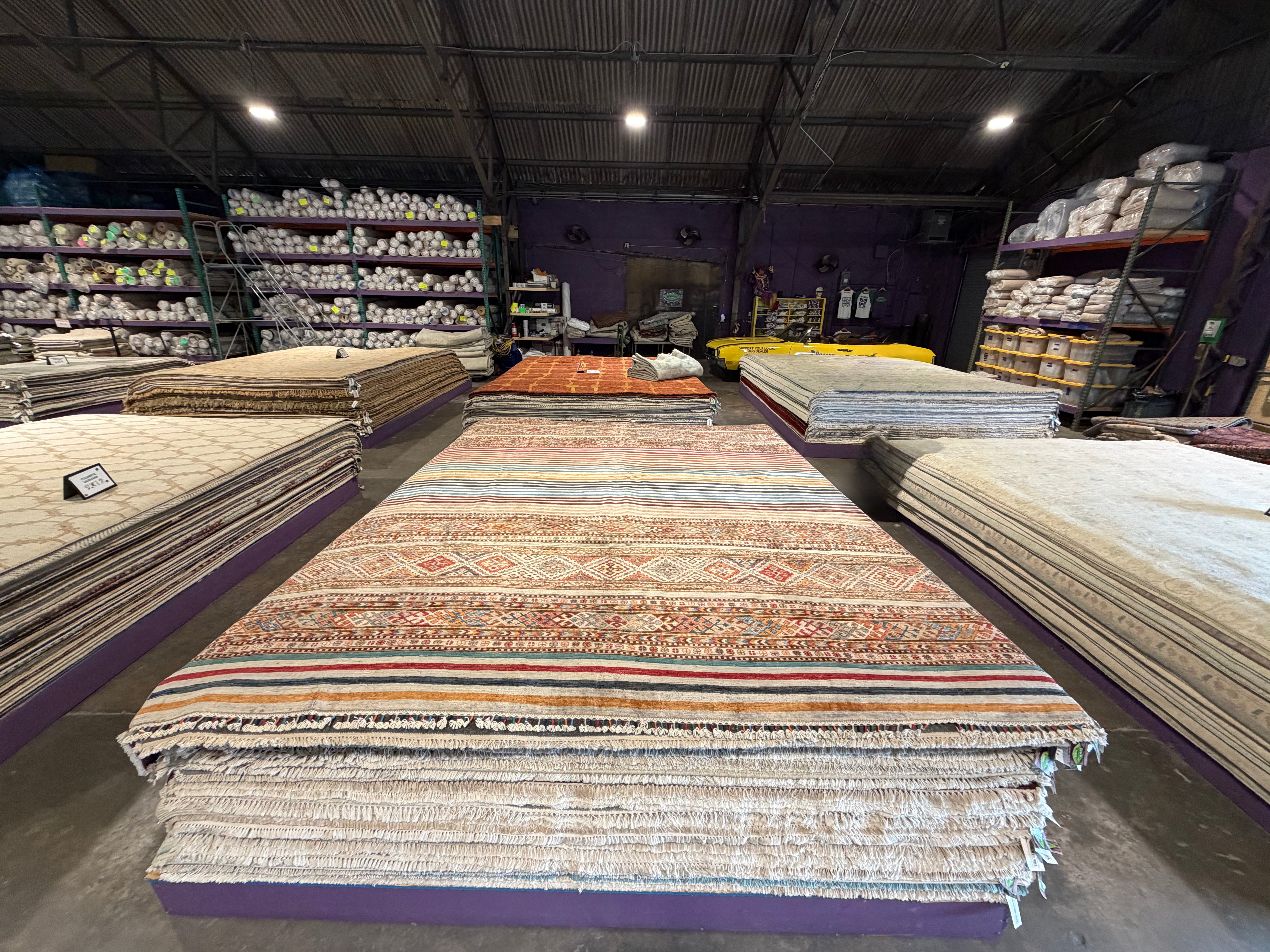 Nikki Foreman 9.1x12 Silver Multi Afghani Khorjin Rug