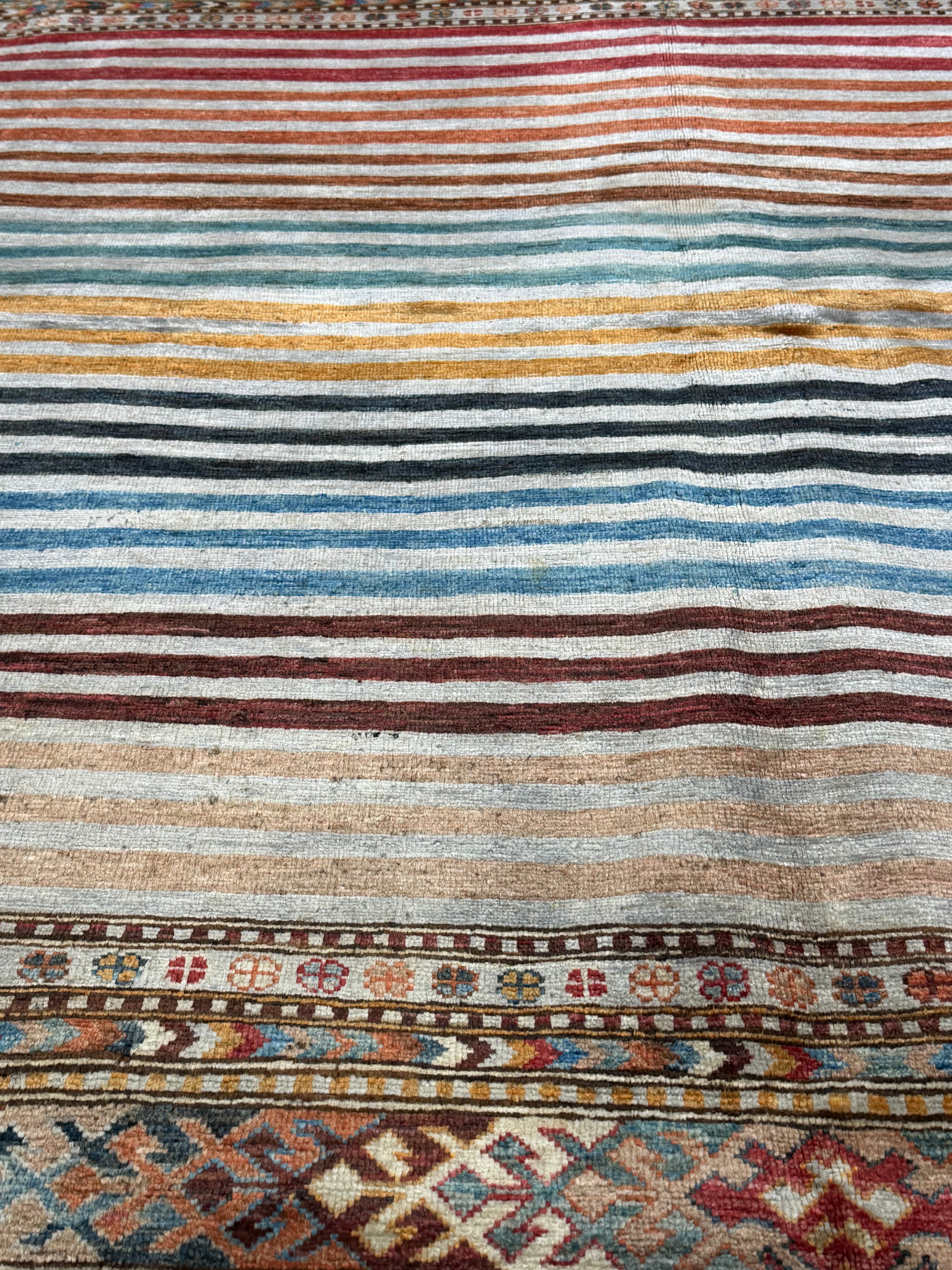 Nikki Foreman 9.1x12 Silver Multi Afghani Khorjin Rug
