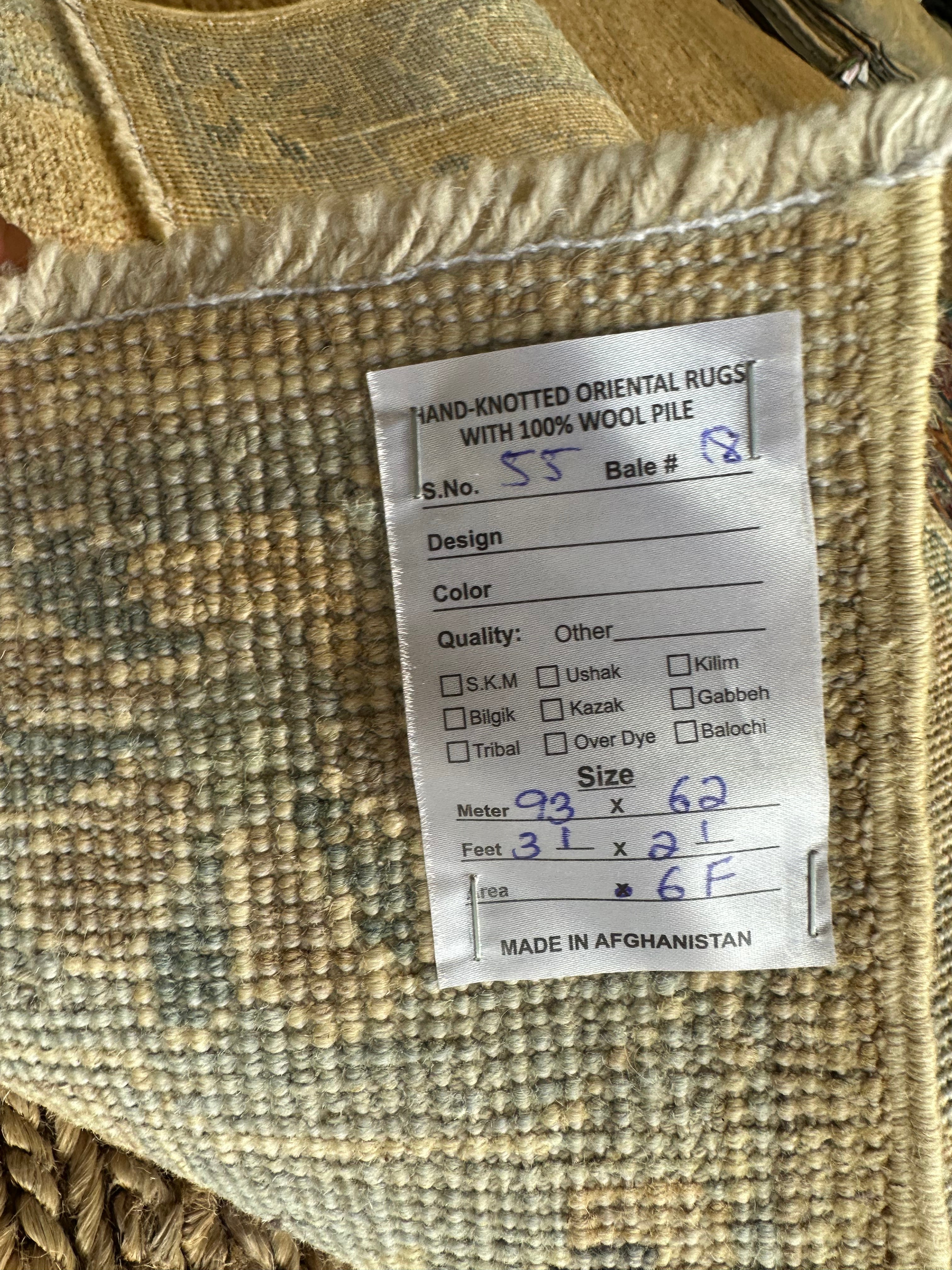 Tami 2.1x3.1 Blue Afghani Whitewashed Oushak