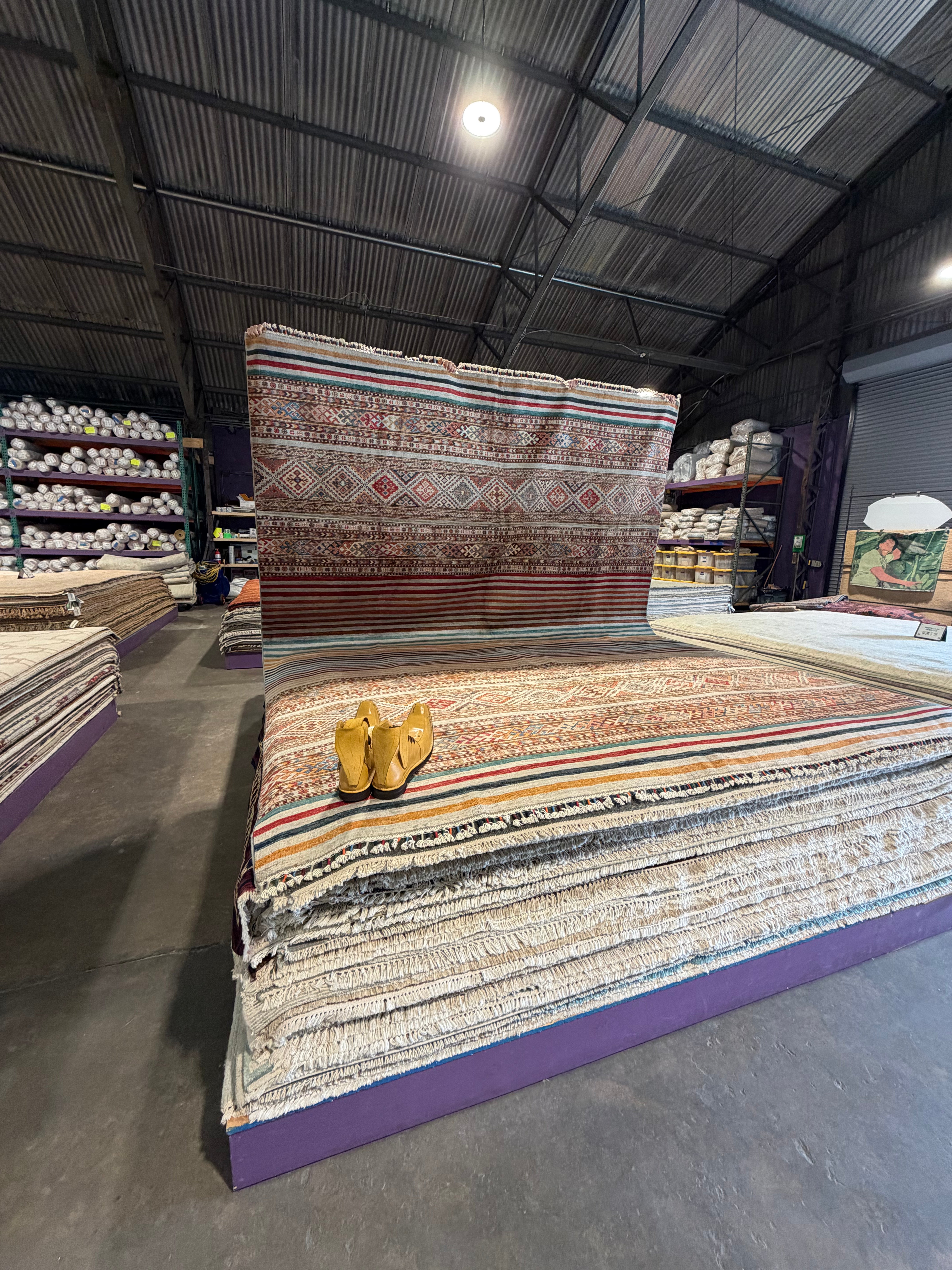 Nikki Foreman 9.1x12 Silver Multi Afghani Khorjin Rug