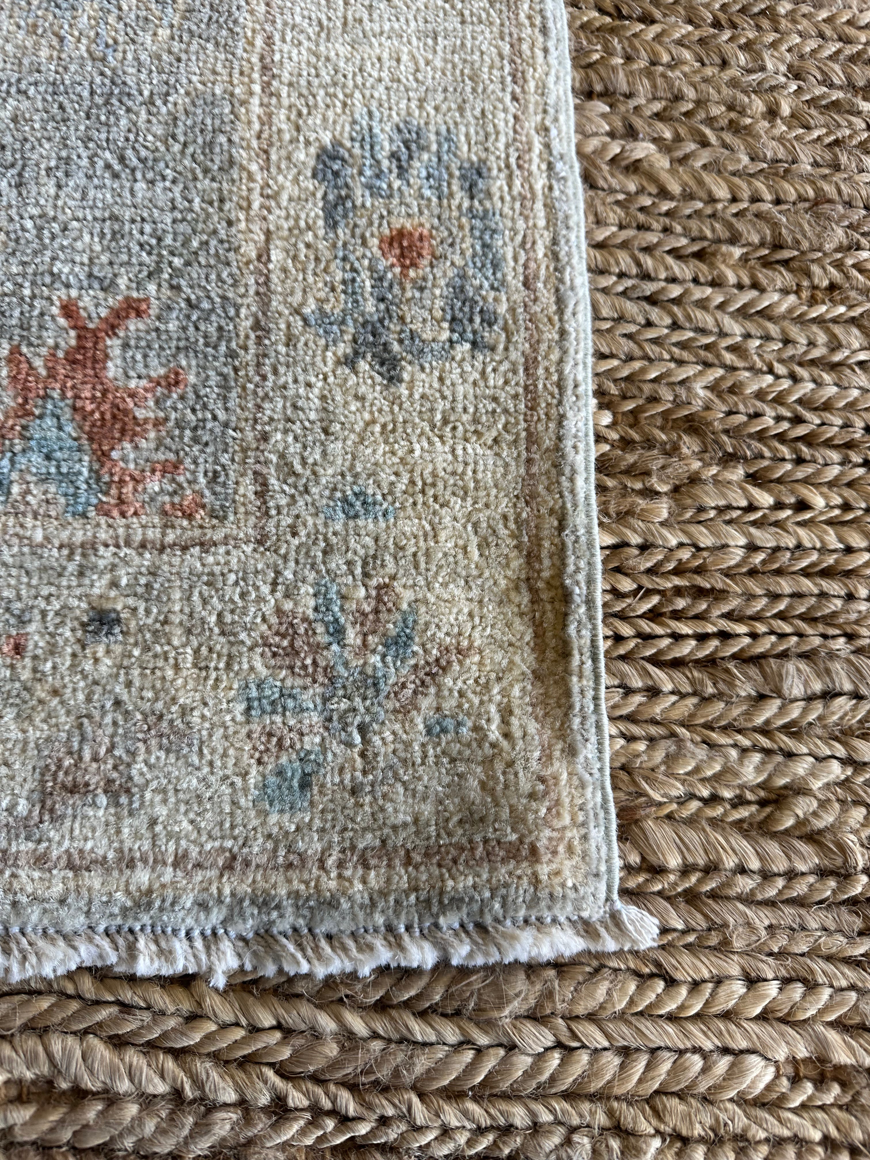 Jill Wagner 2.1x3.11 Blue Afghani Whitewashed Oushak