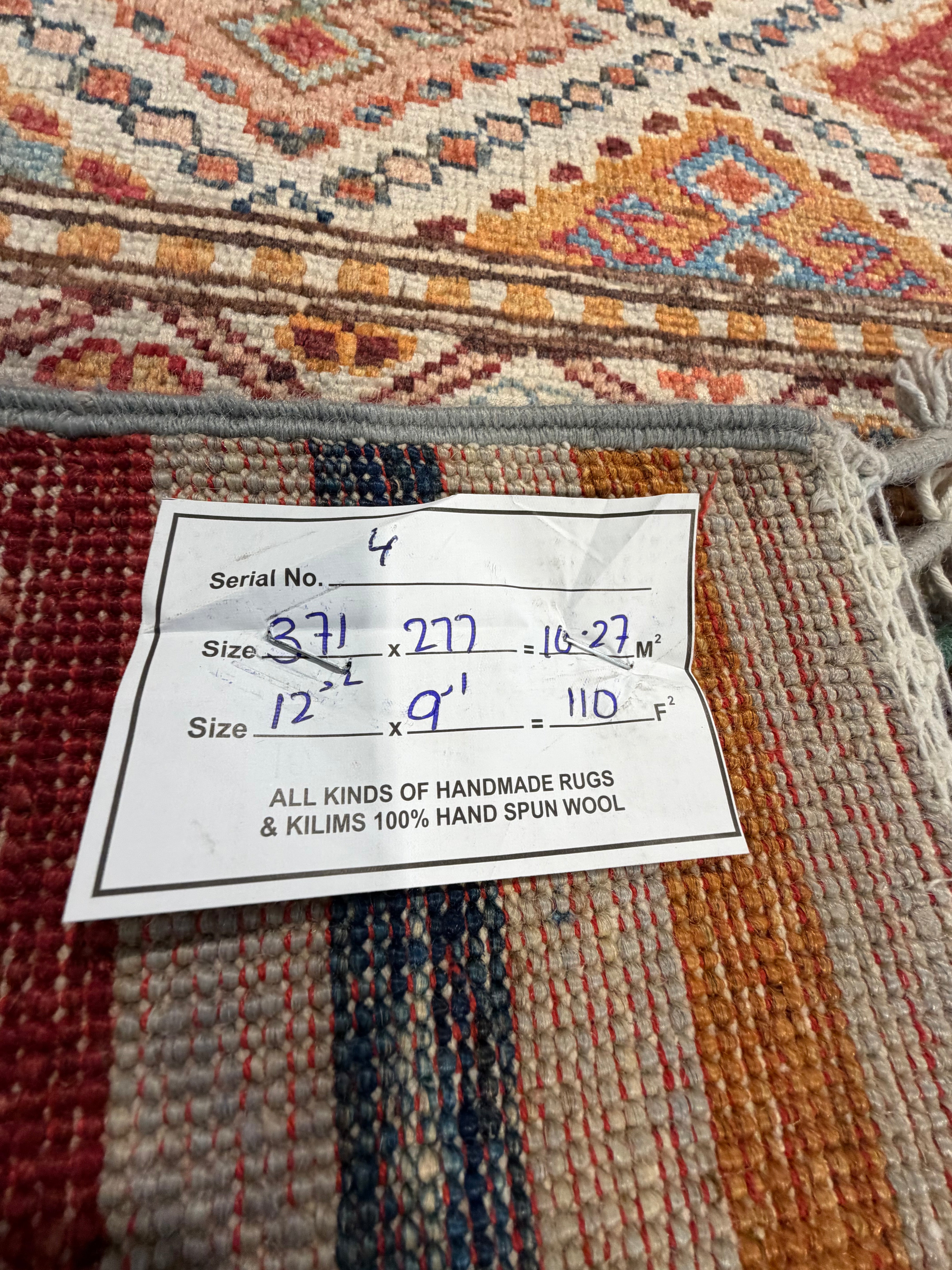 Nikki Foreman 9.1x12 Silver Multi Afghani Khorjin Rug