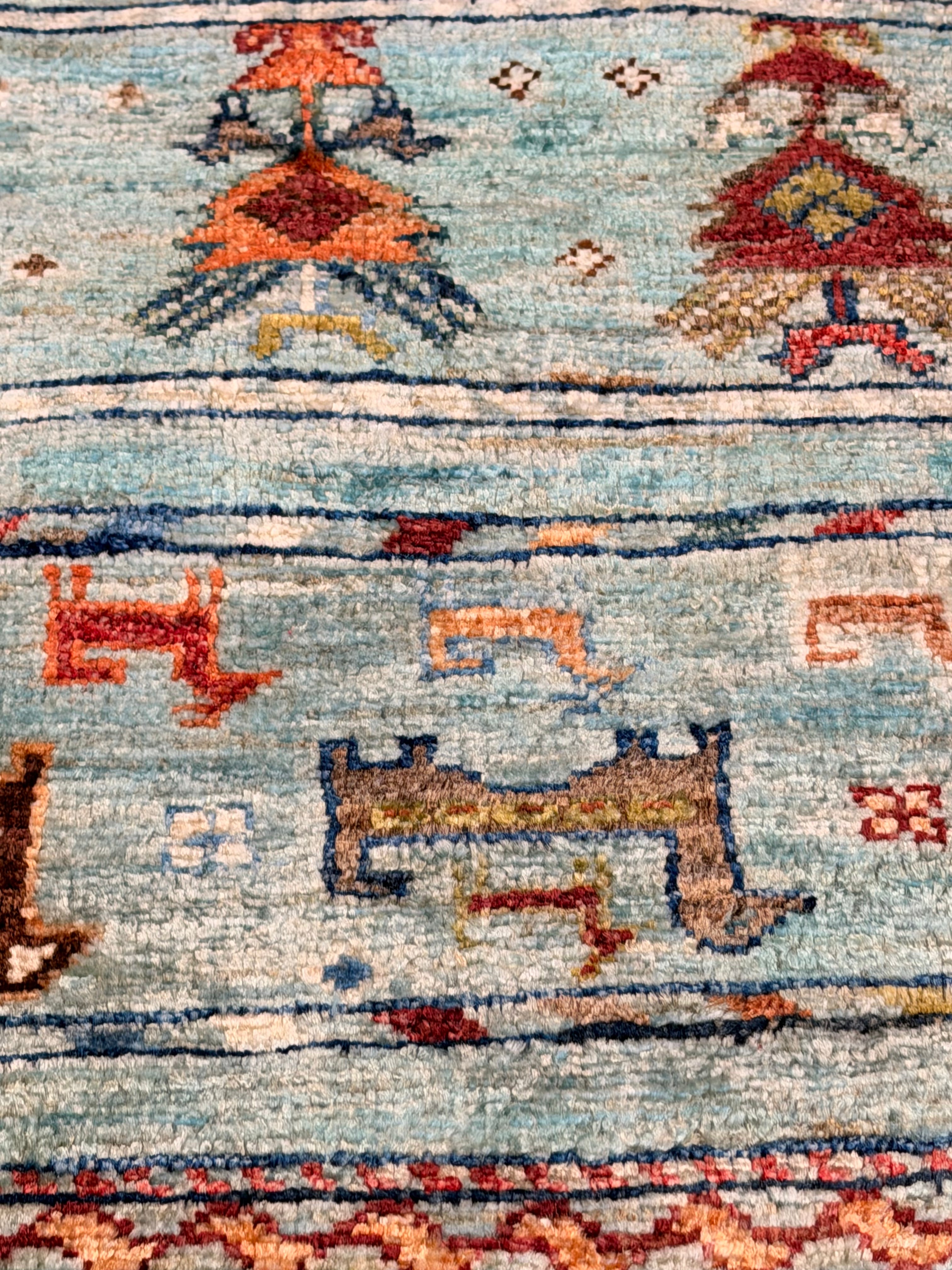 London Rodgers 6.11x10.2 Blue Afghani Animal Rug