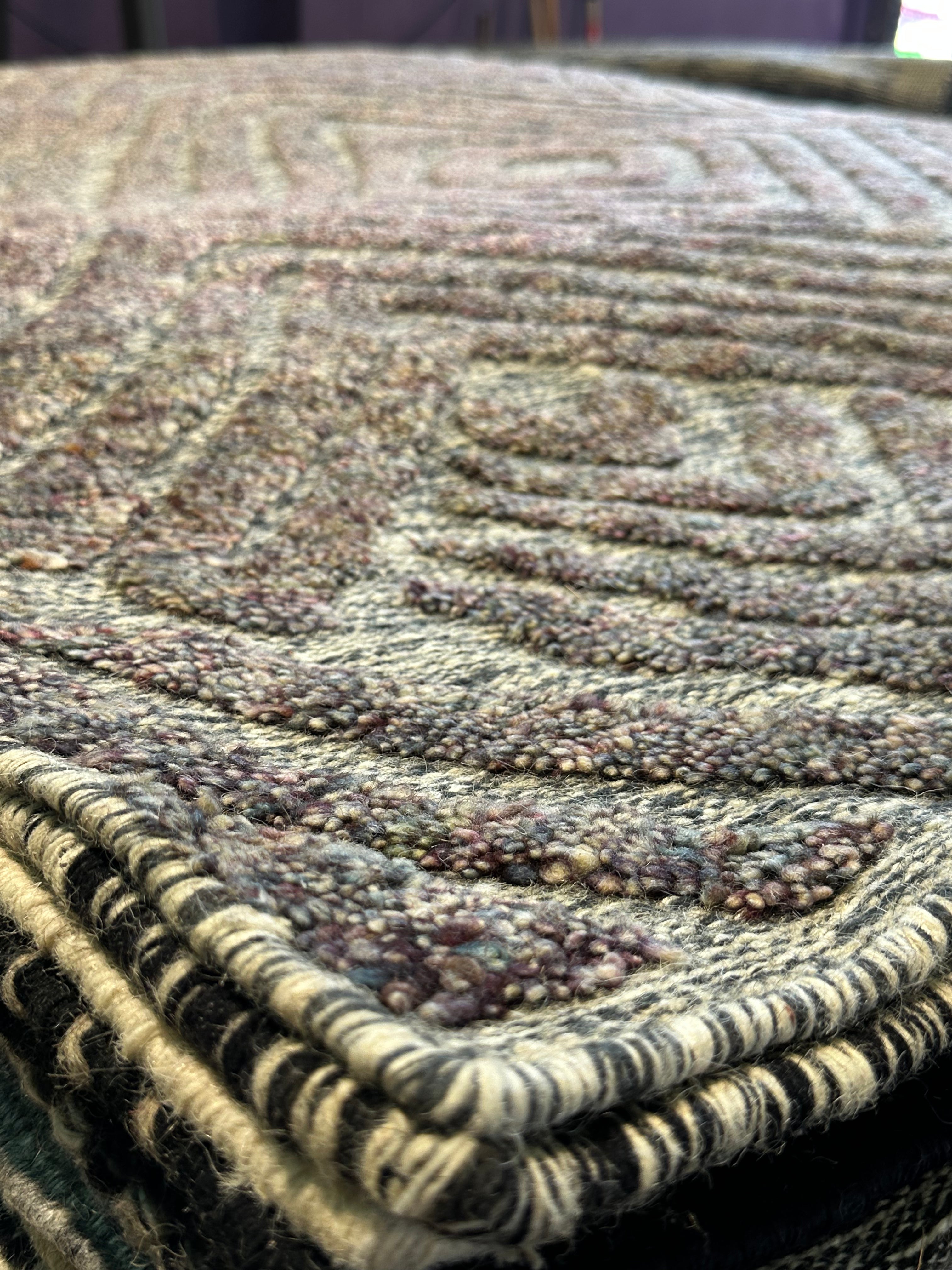 Naomi Pierce 5x8 Handwoven High Low Wool Durrie