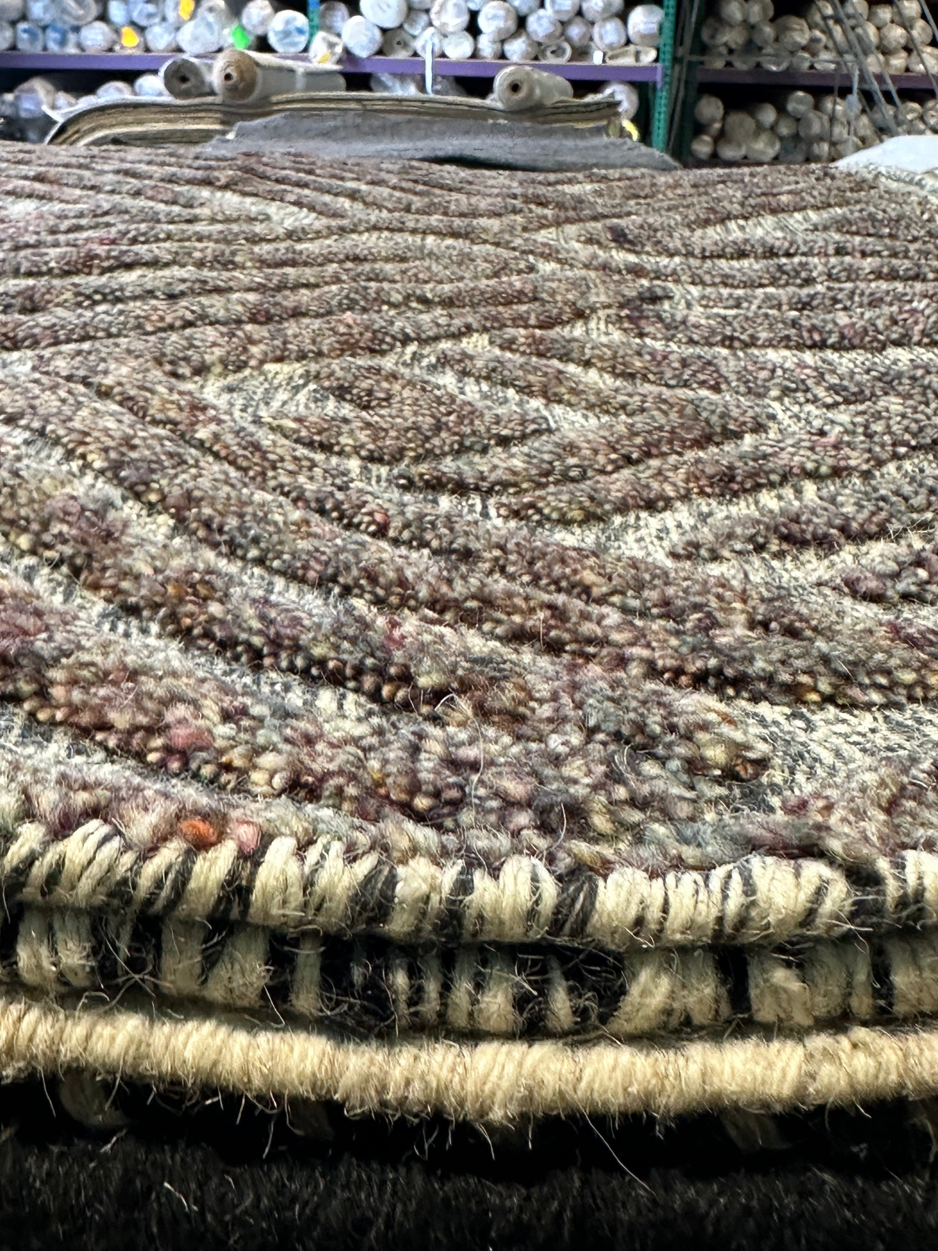 Naomi Pierce 5x8 Handwoven High Low Wool Durrie