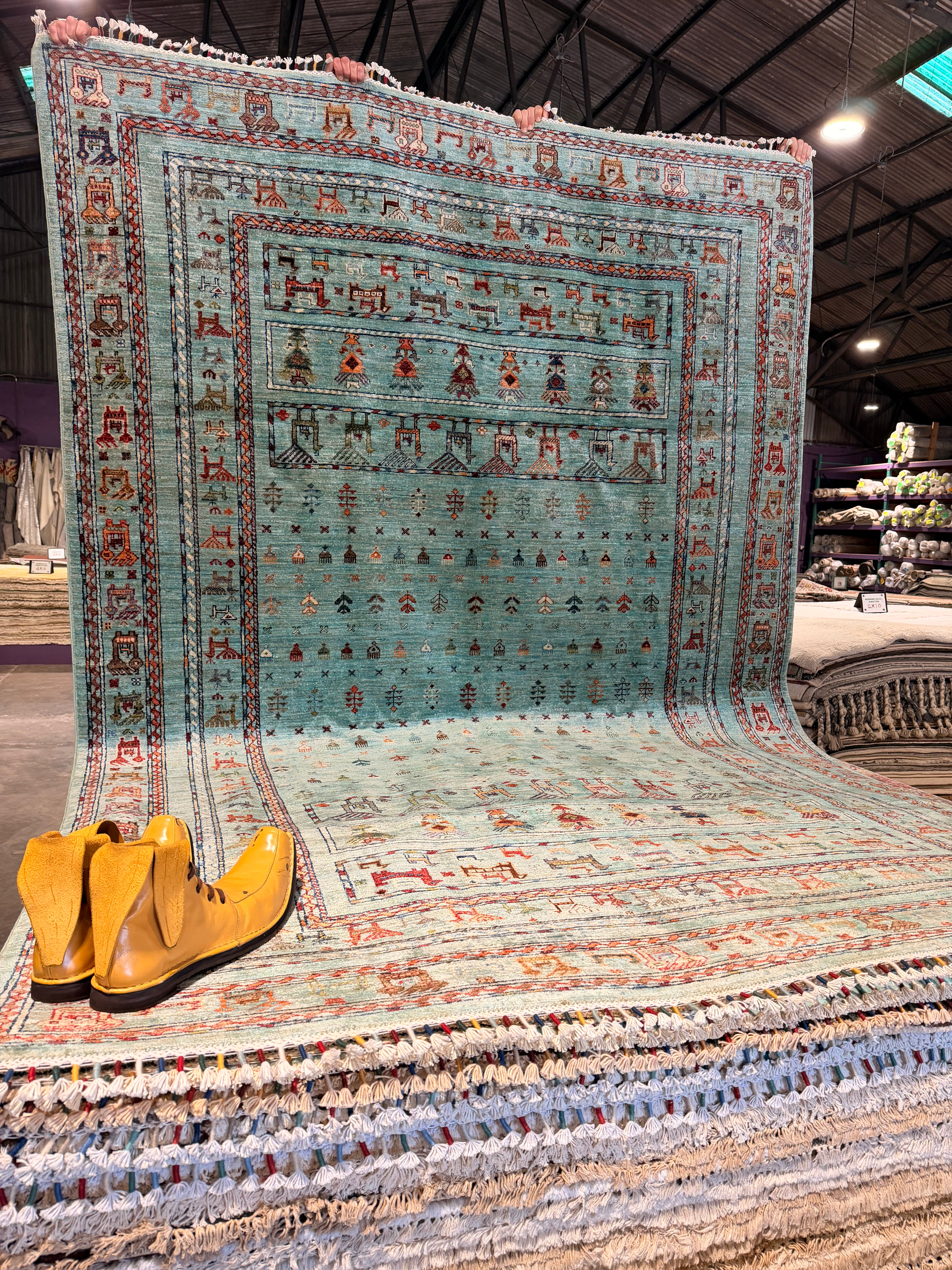 London Rodgers 6.11x10.2 Blue Afghani Animal Rug