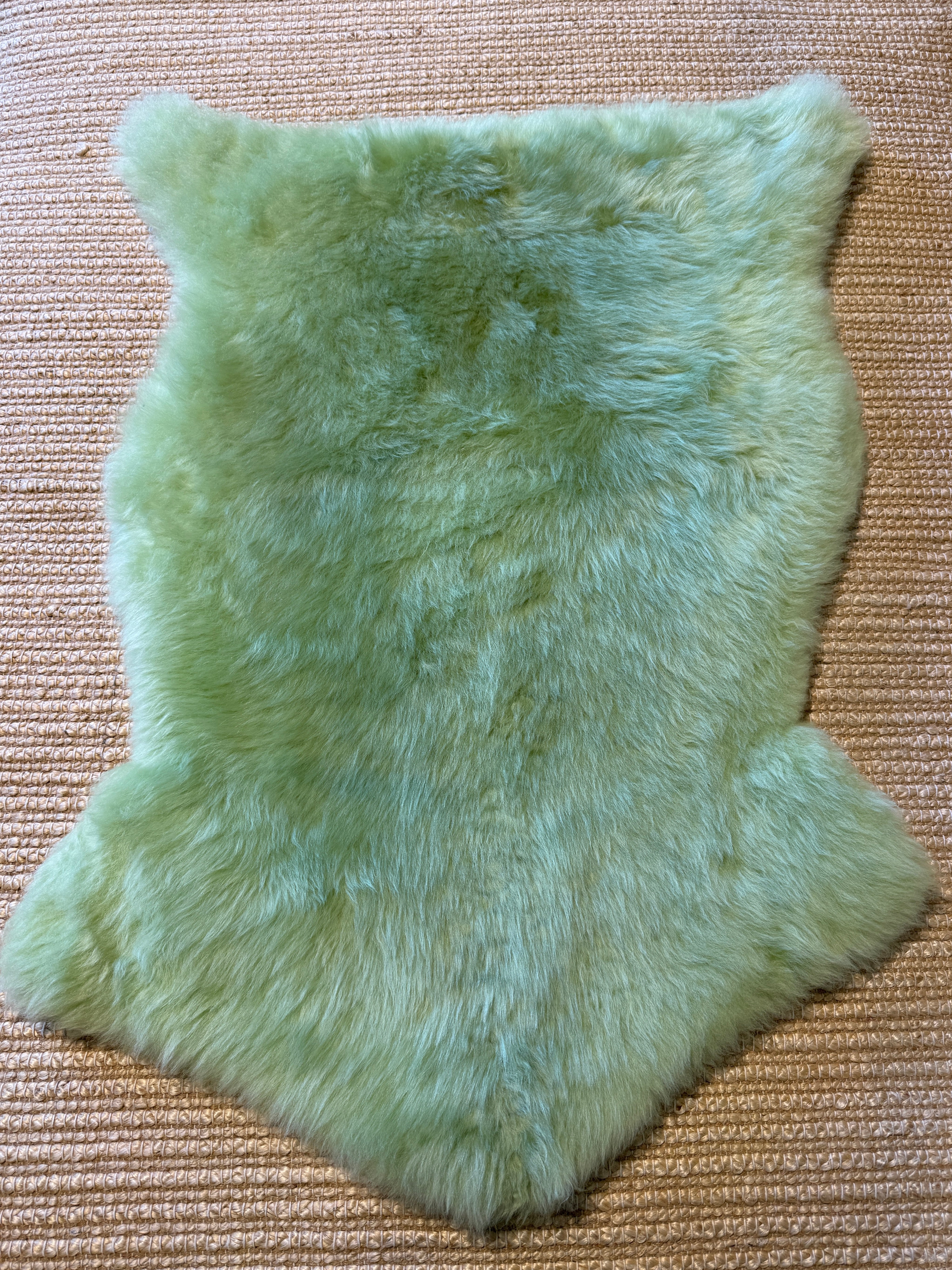 Single Pelt Light Green Sheepskin Rug
