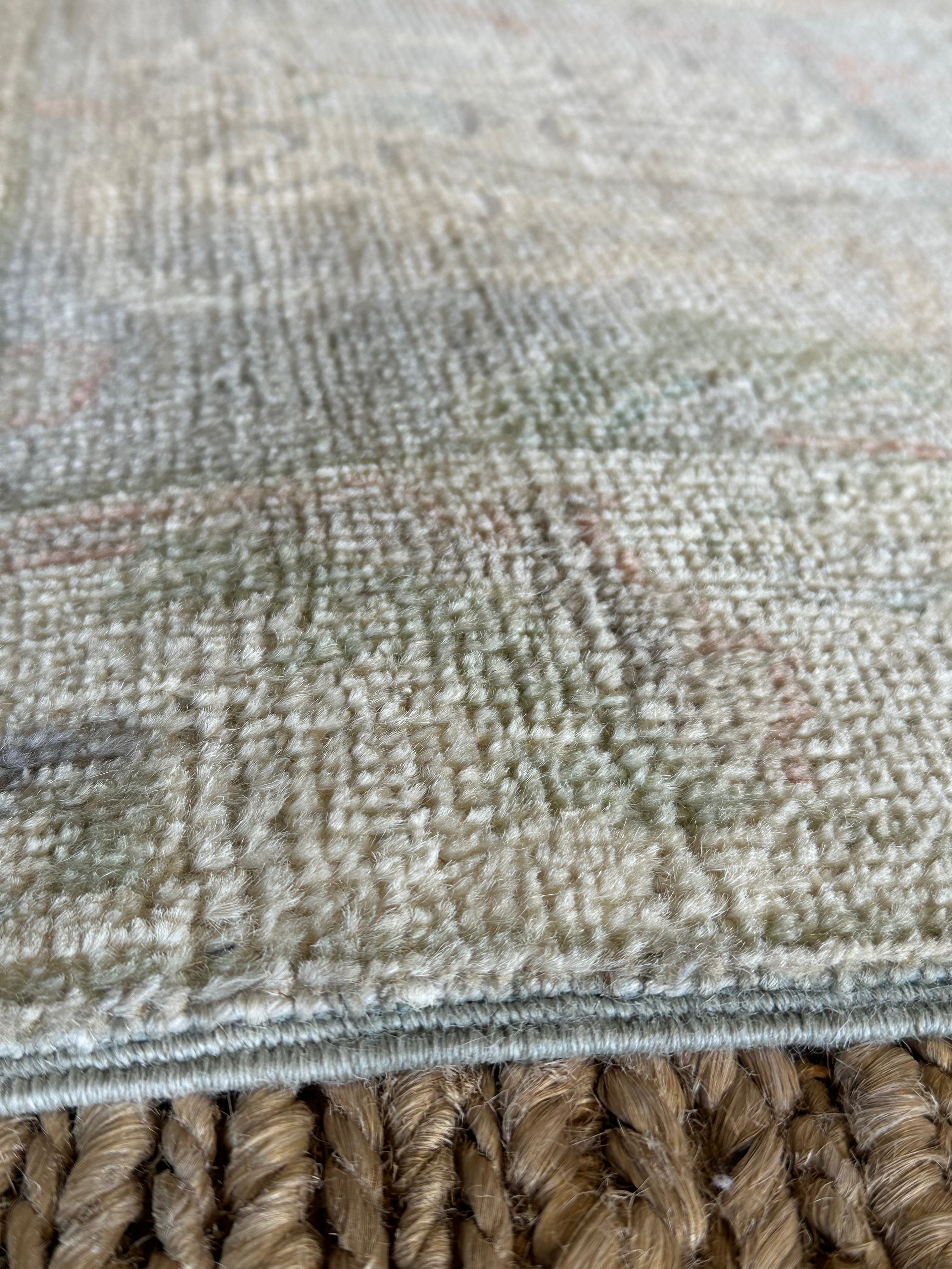 Ellie Kim 2x3 Blue Afghani Whitewashed Oushak