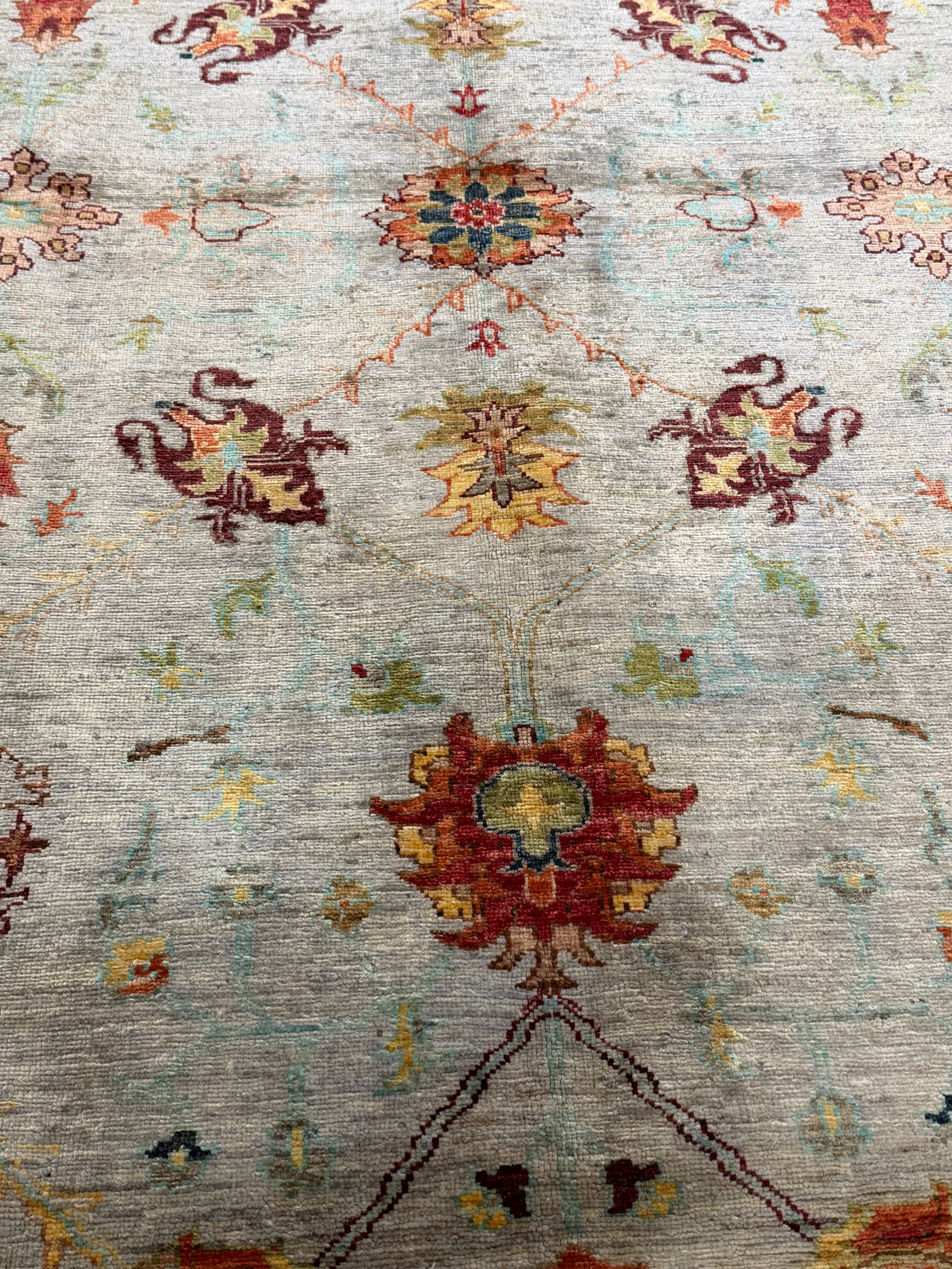 Nicole Abellera 9.4x12 Silver Afghani Sultani Rug