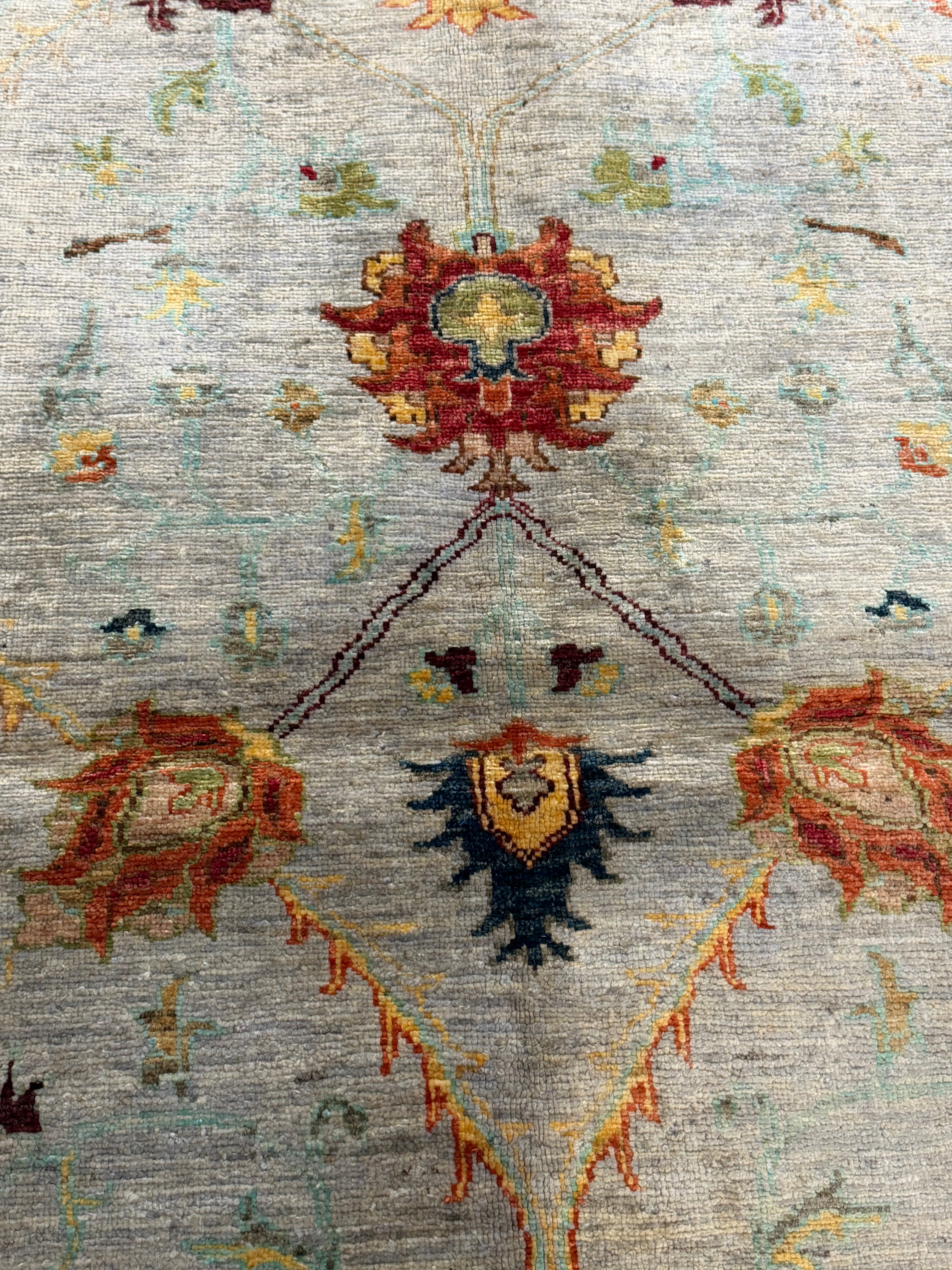 Nicole Abellera 9.4x12 Silver Afghani Sultani Rug