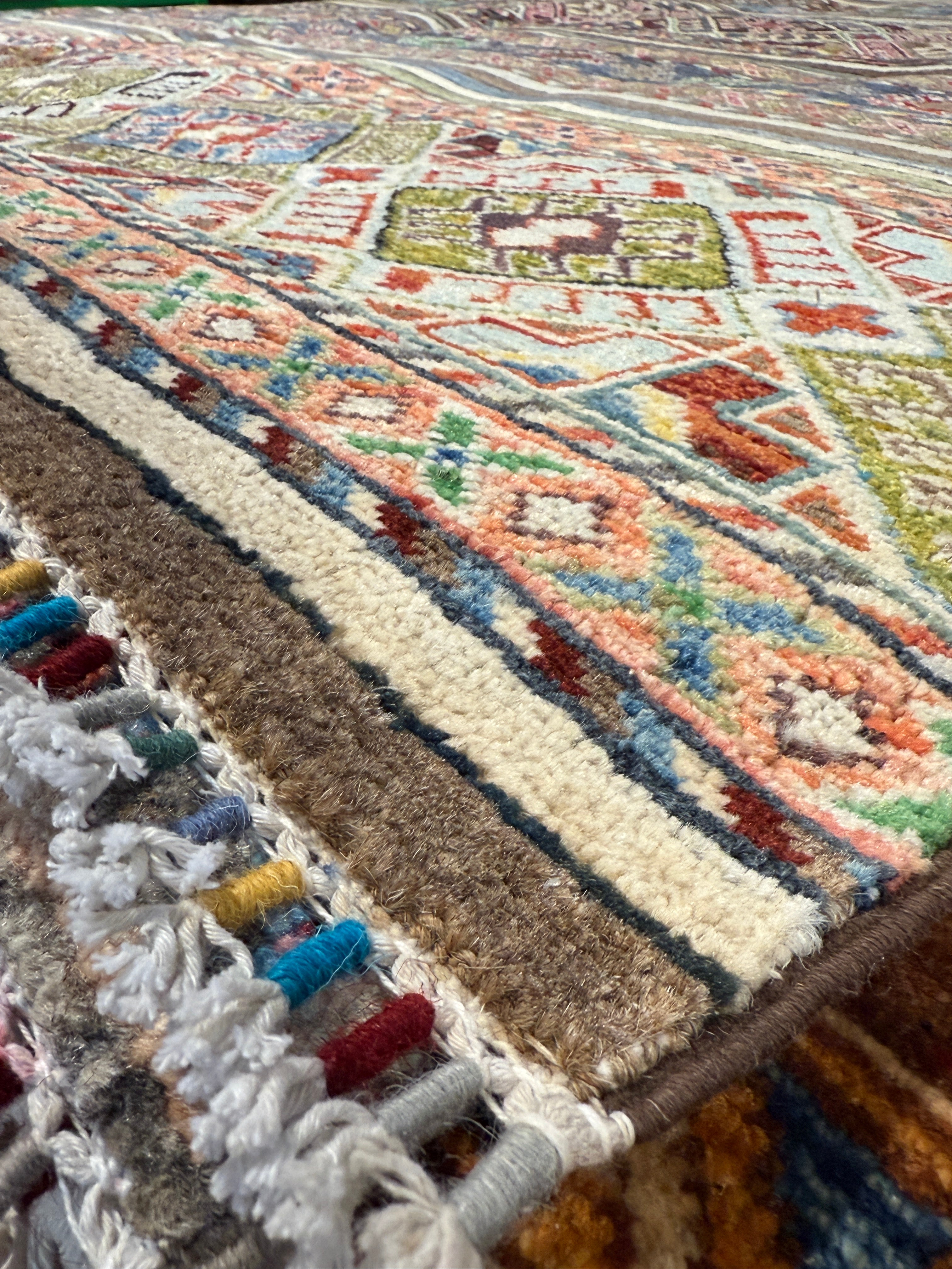 Catherine Marshall 6.10x9.9 Multi-Color Afghani Chobi