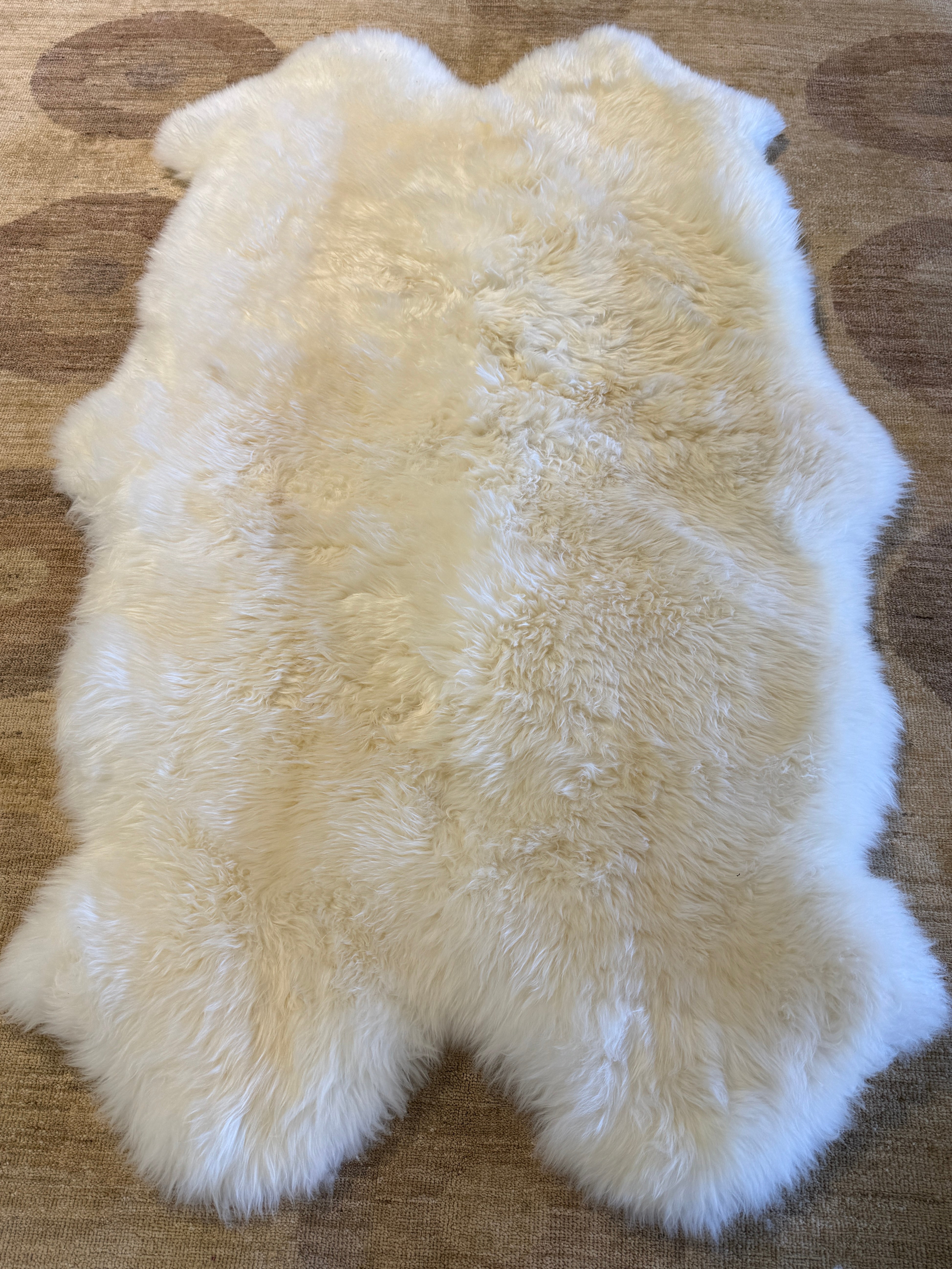 Four Pelt White Sheepskin Rug