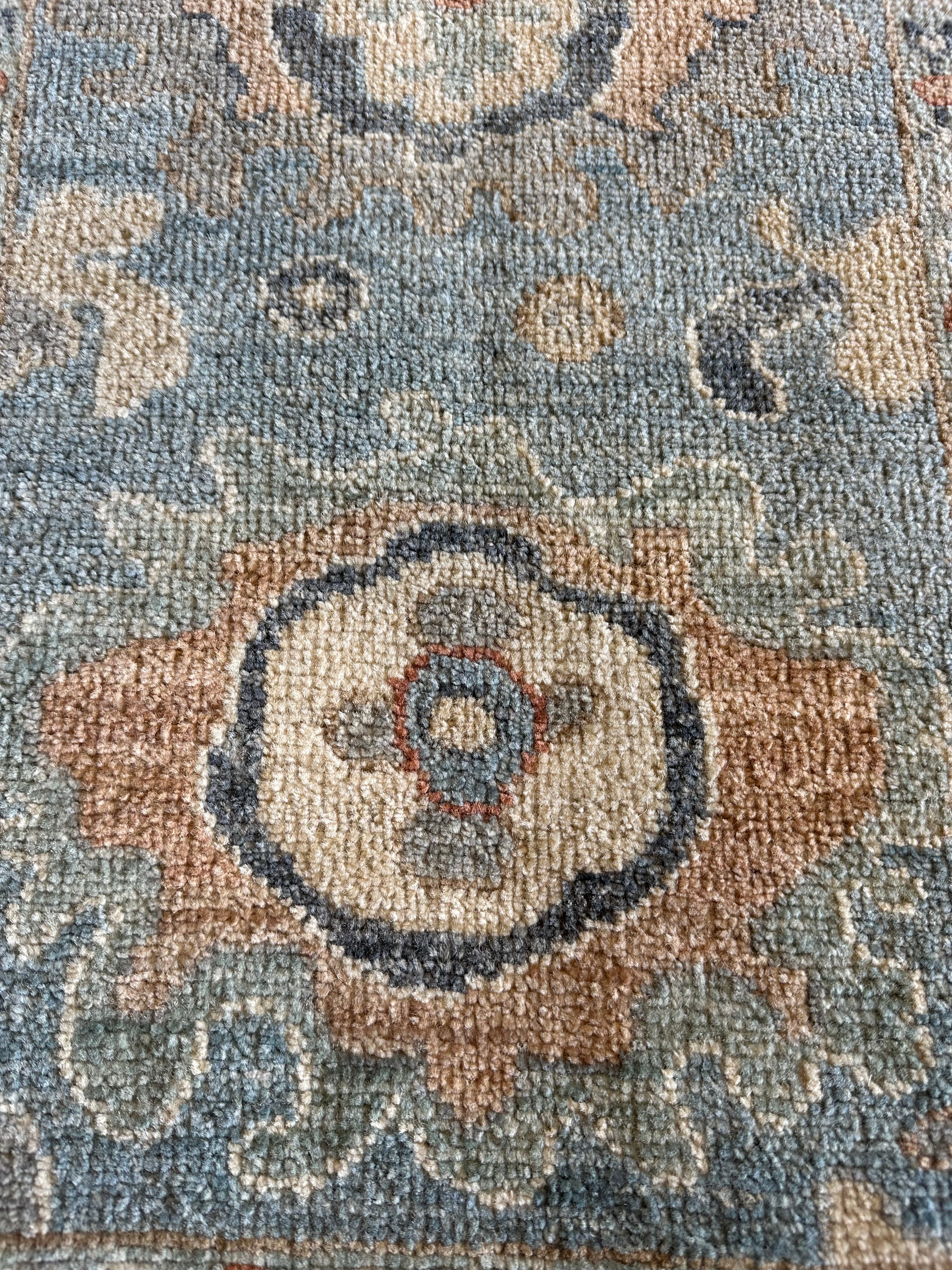 Mariel Saldana 2x2.10 Blue Afghani Whitewashed Oushak
