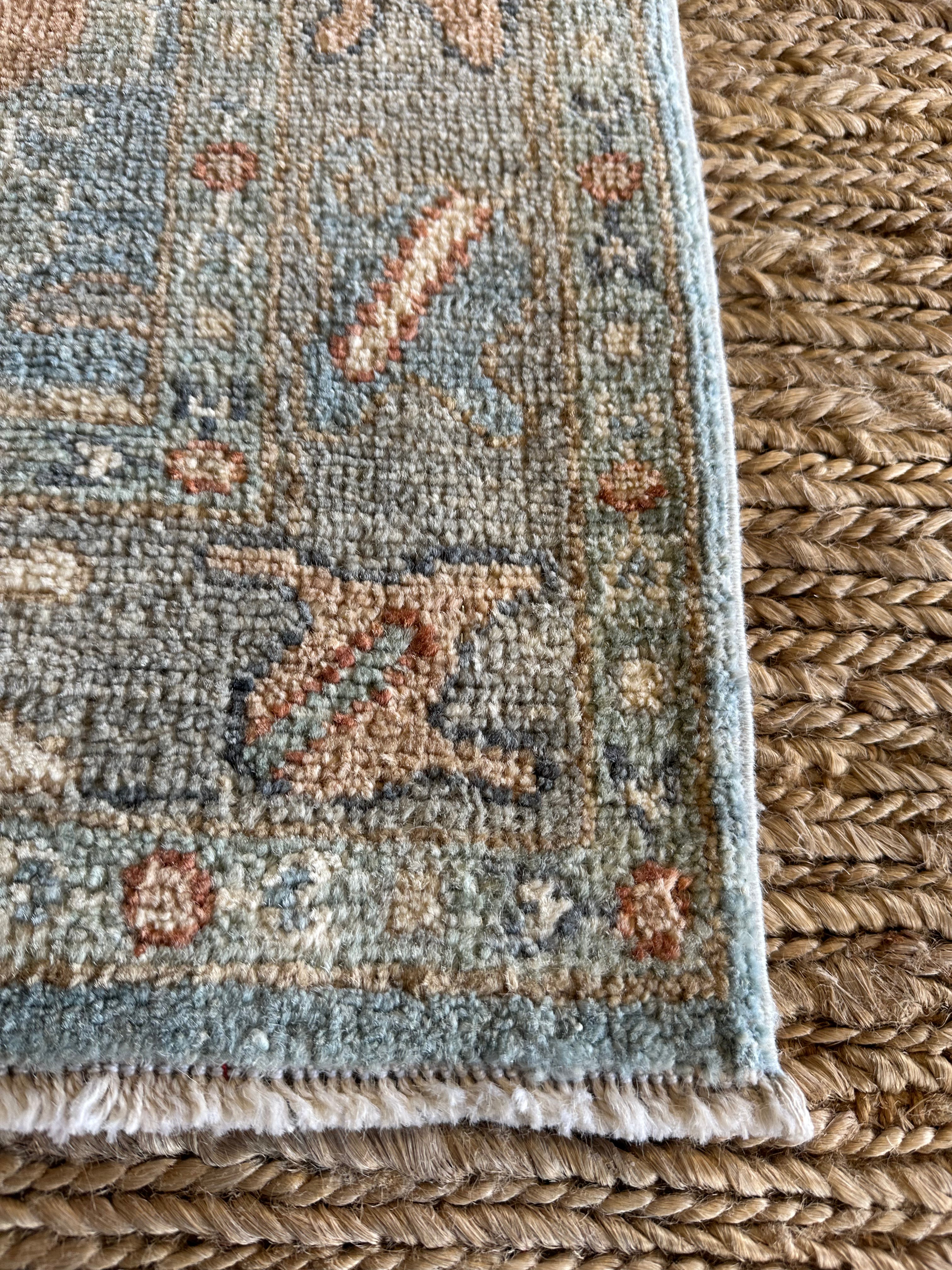 Mariel Saldana 2x2.10 Blue Afghani Whitewashed Oushak