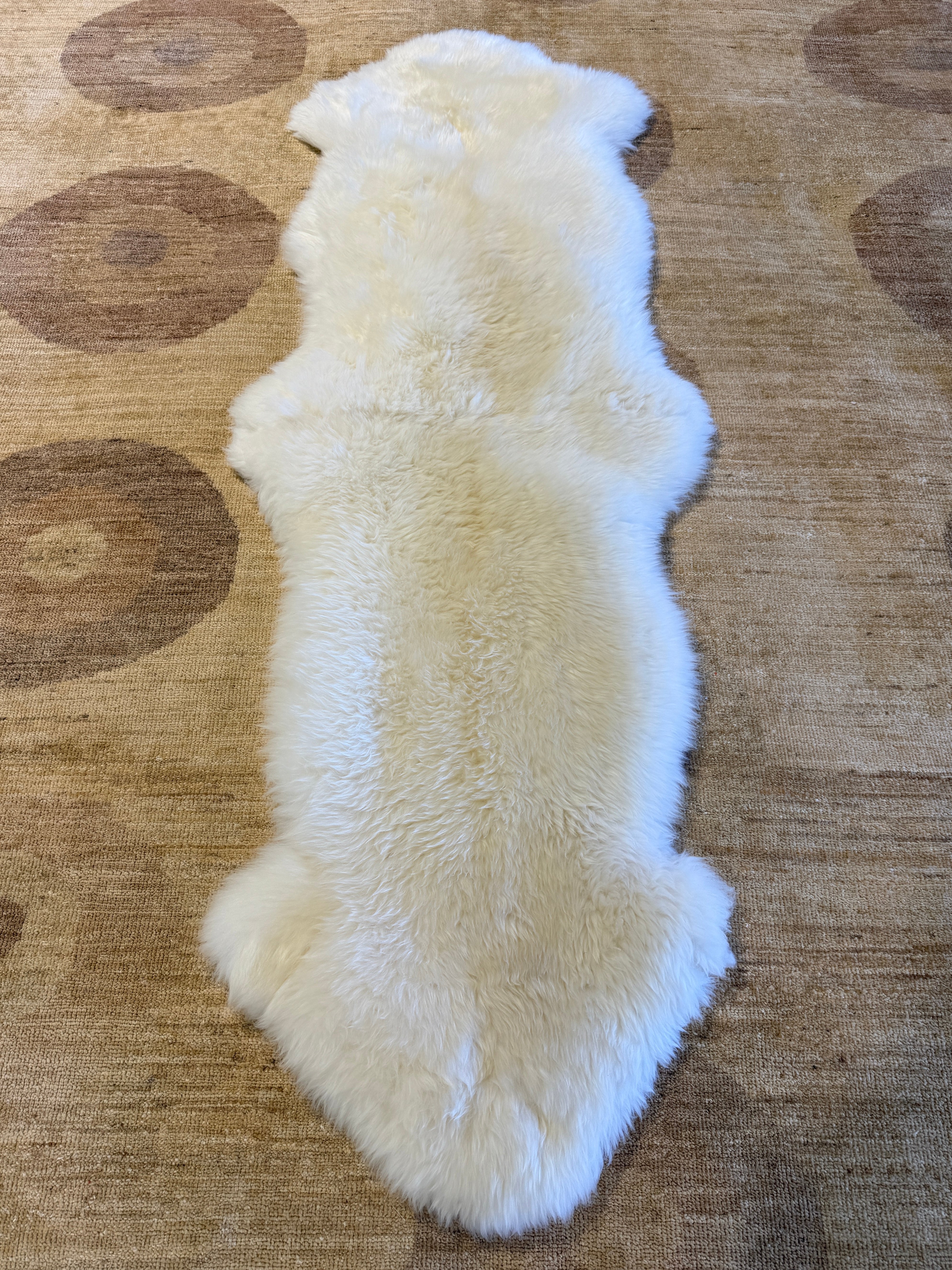 Double Pelt White Sheepskin Rug