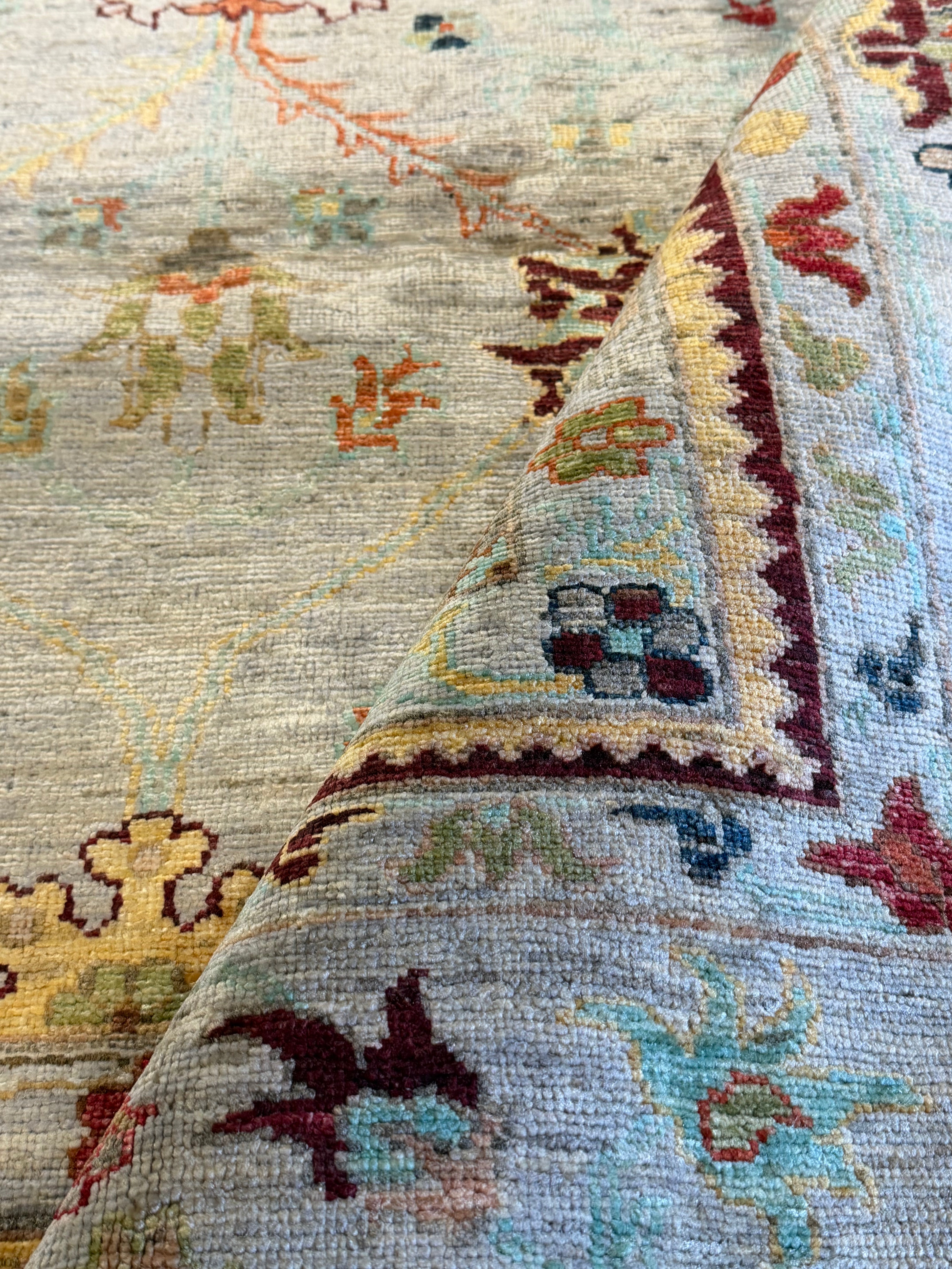 Nicole Abellera 9.4x12 Silver Afghani Sultani Rug