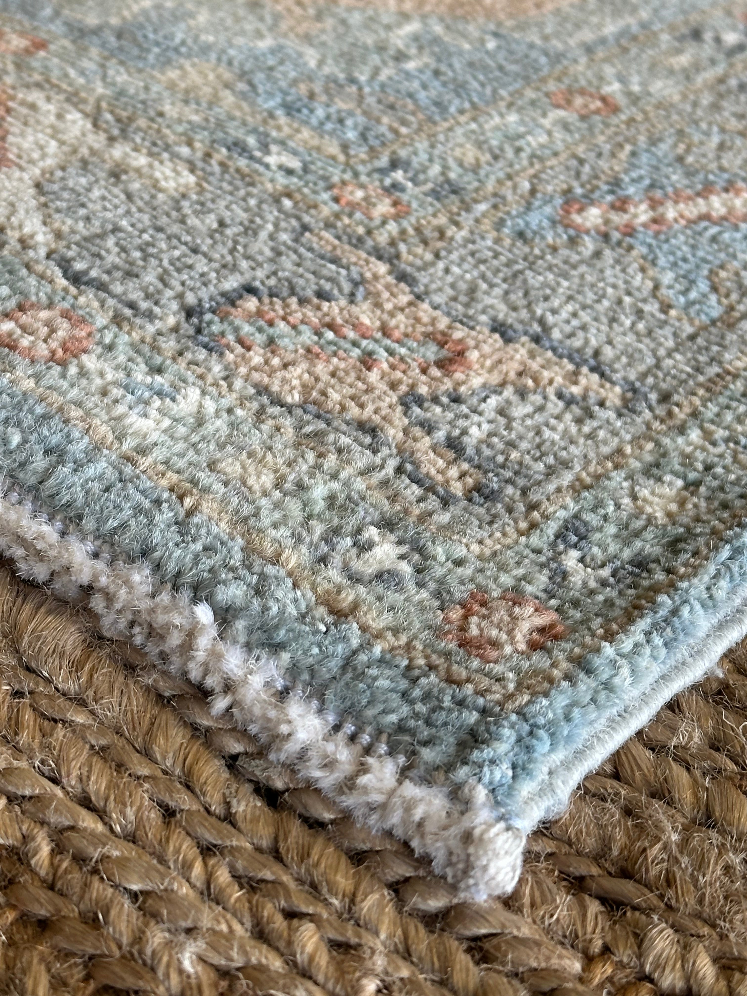 Mariel Saldana 2x2.10 Blue Afghani Whitewashed Oushak