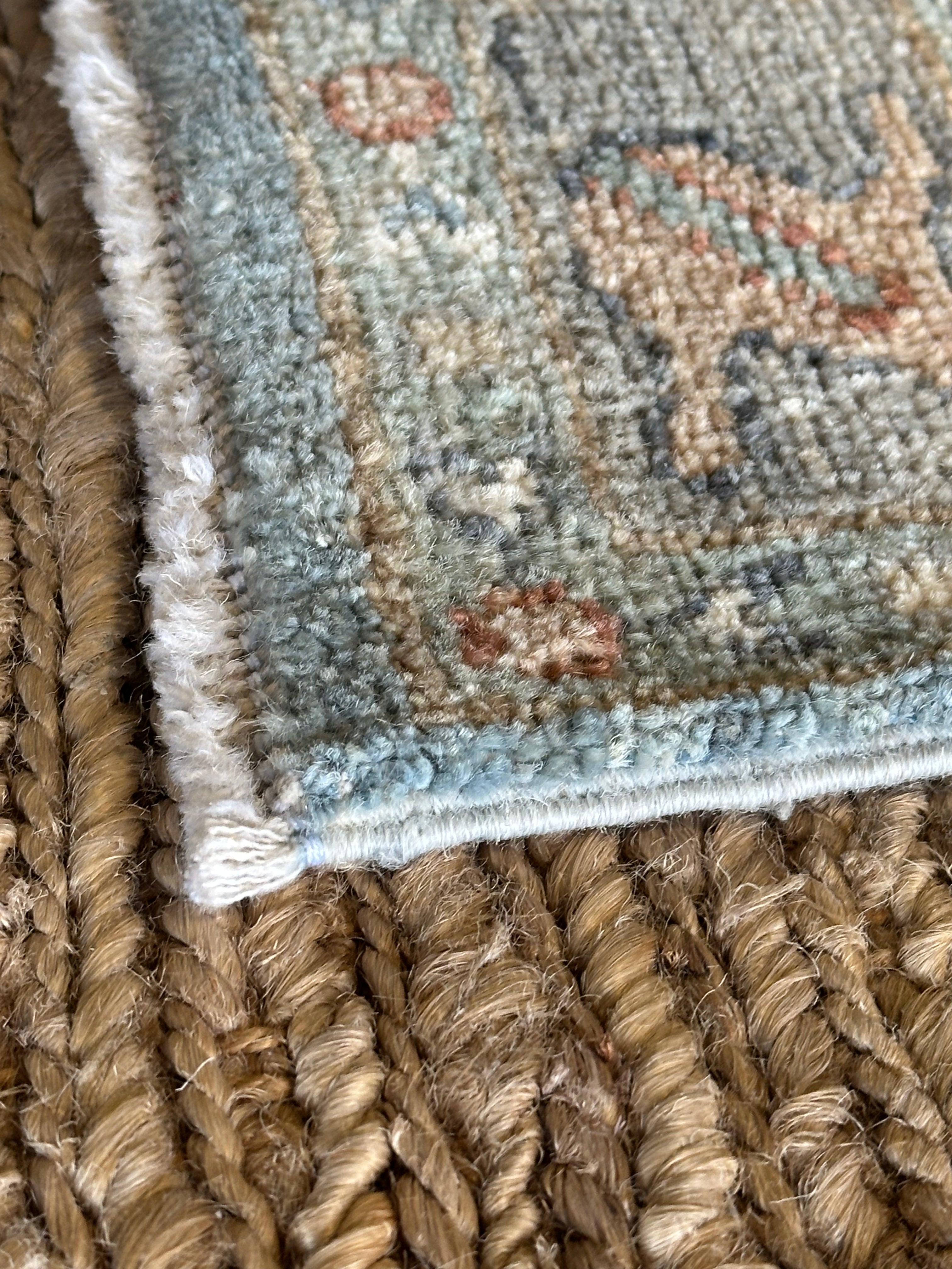 Mariel Saldana 2x2.10 Blue Afghani Whitewashed Oushak
