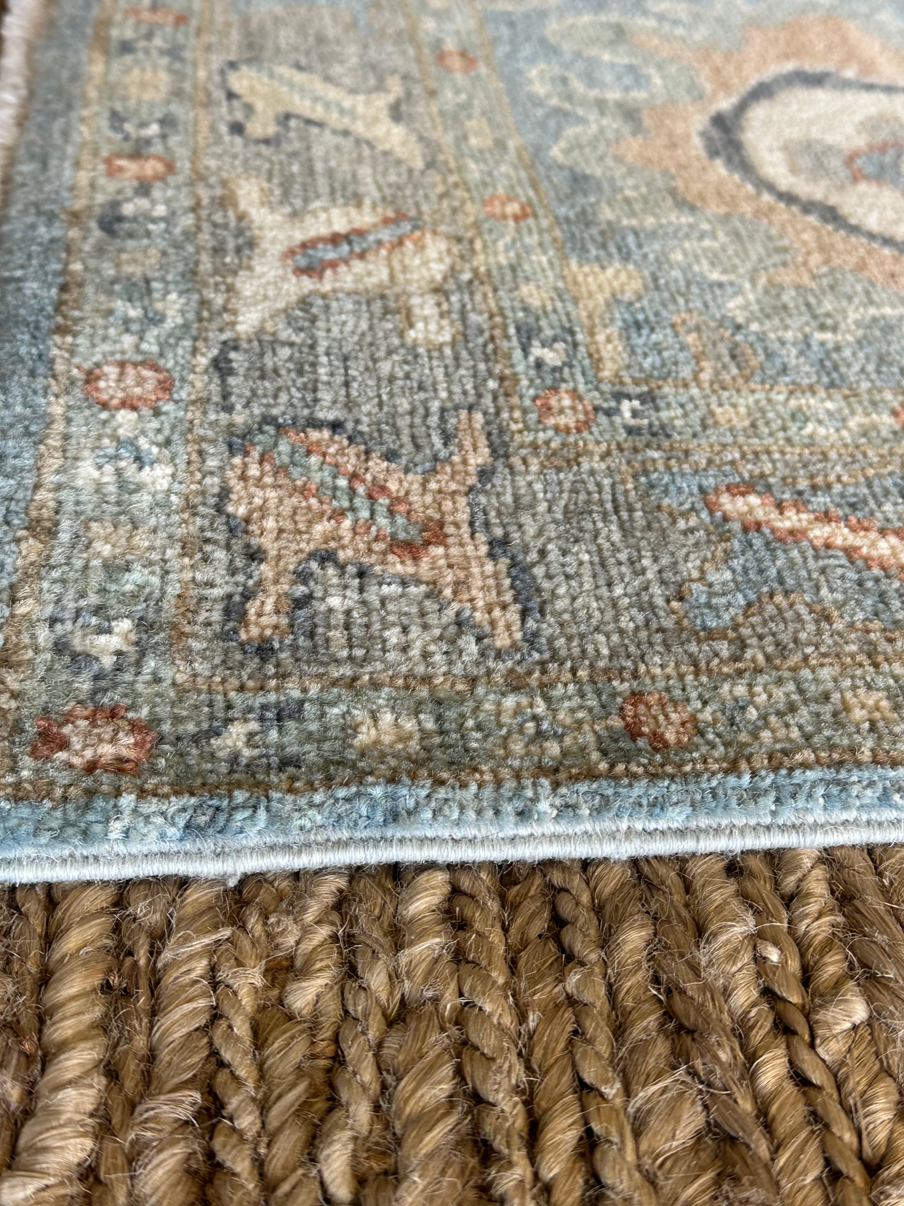 Mariel Saldana 2x2.10 Blue Afghani Whitewashed Oushak