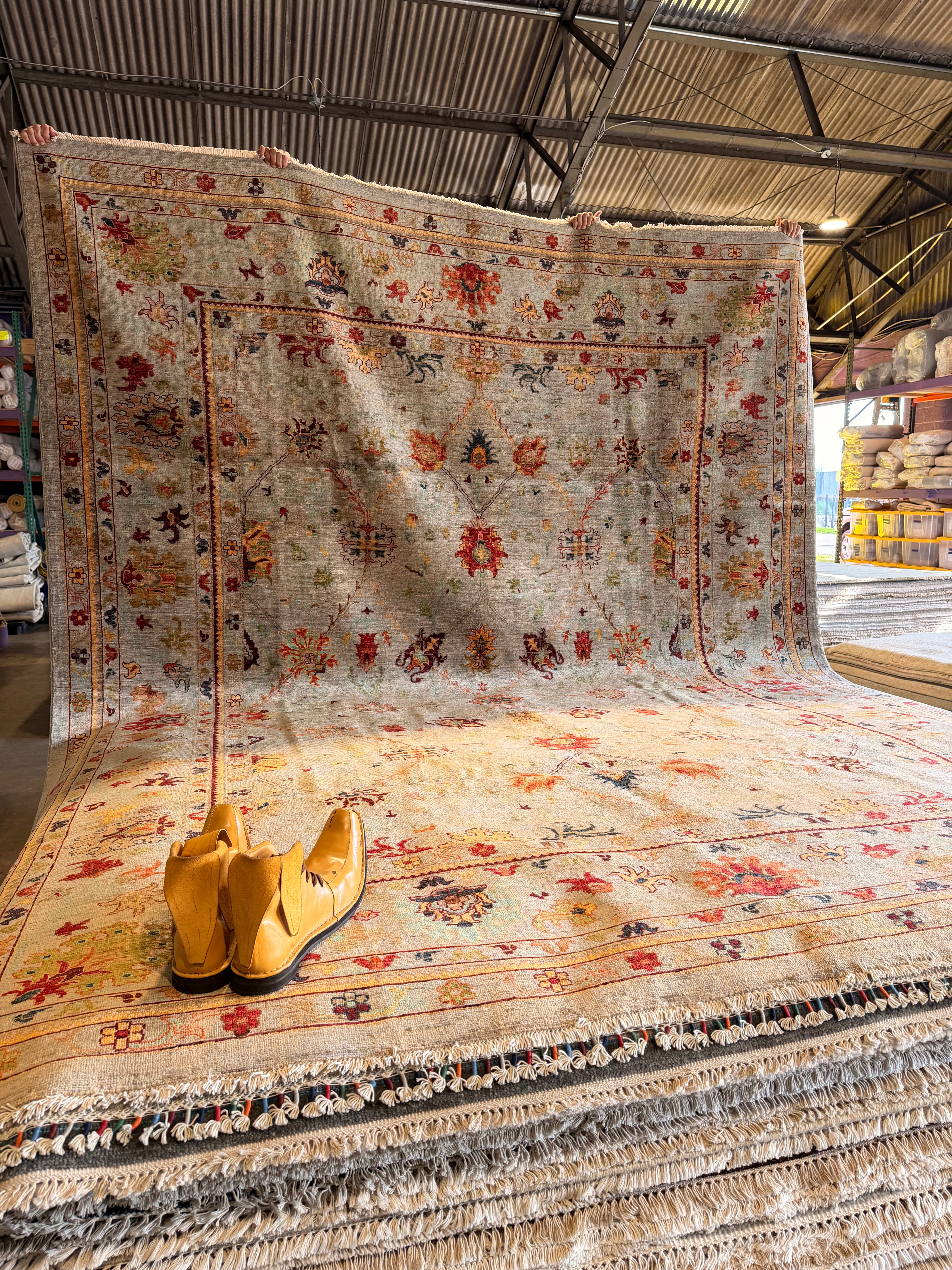 Nicole Abellera 9.4x12 Silver Afghani Sultani Rug