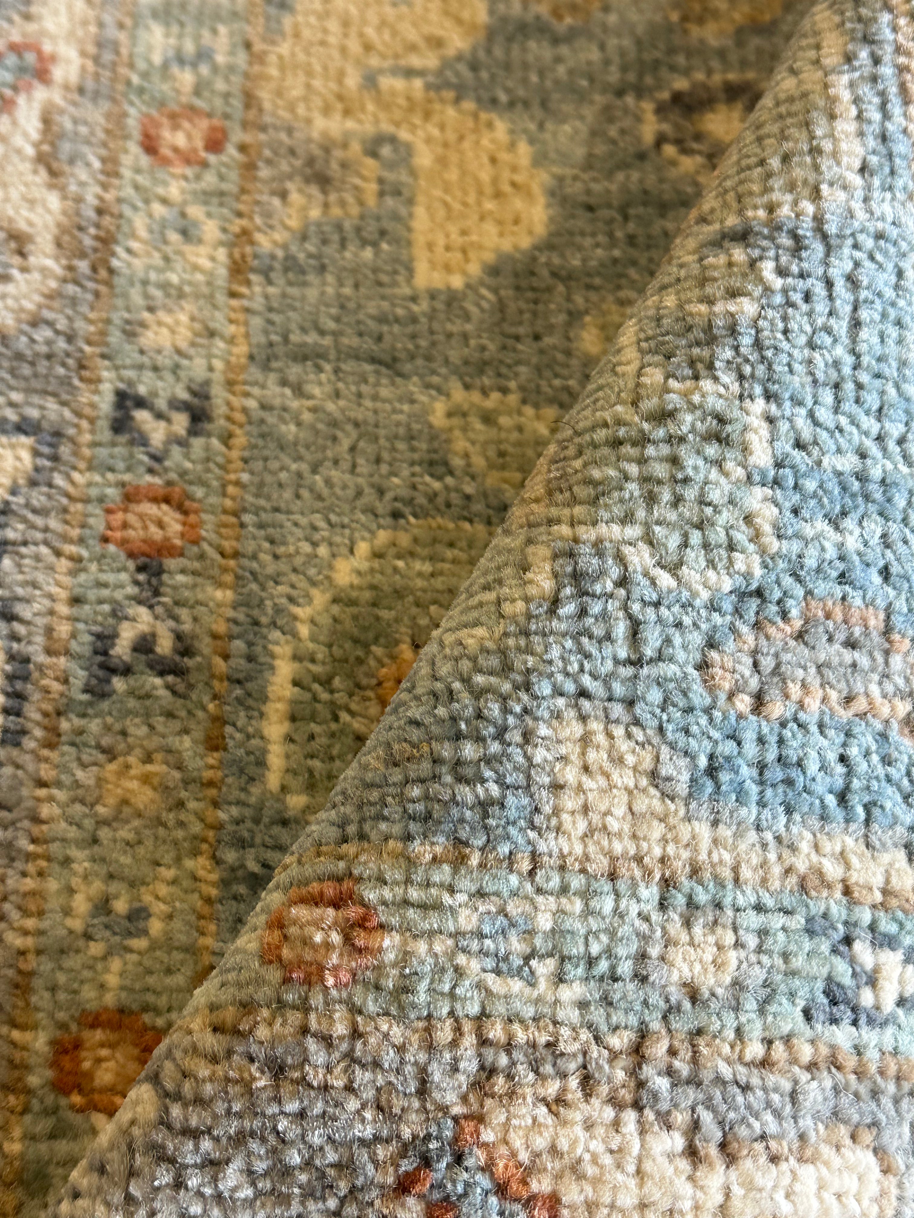Mariel Saldana 2x2.10 Blue Afghani Whitewashed Oushak