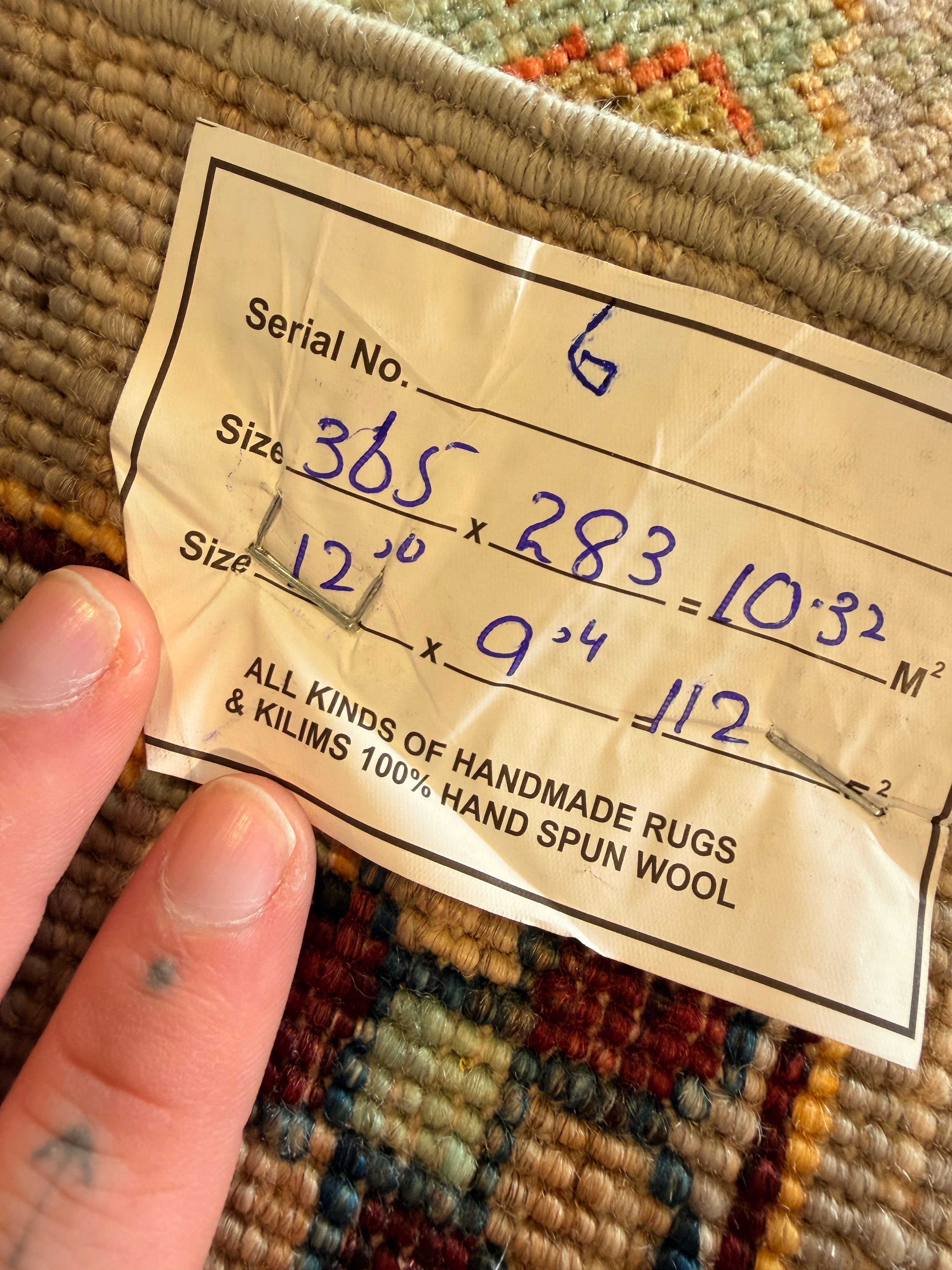 Nicole Abellera 9.4x12 Silver Afghani Sultani Rug