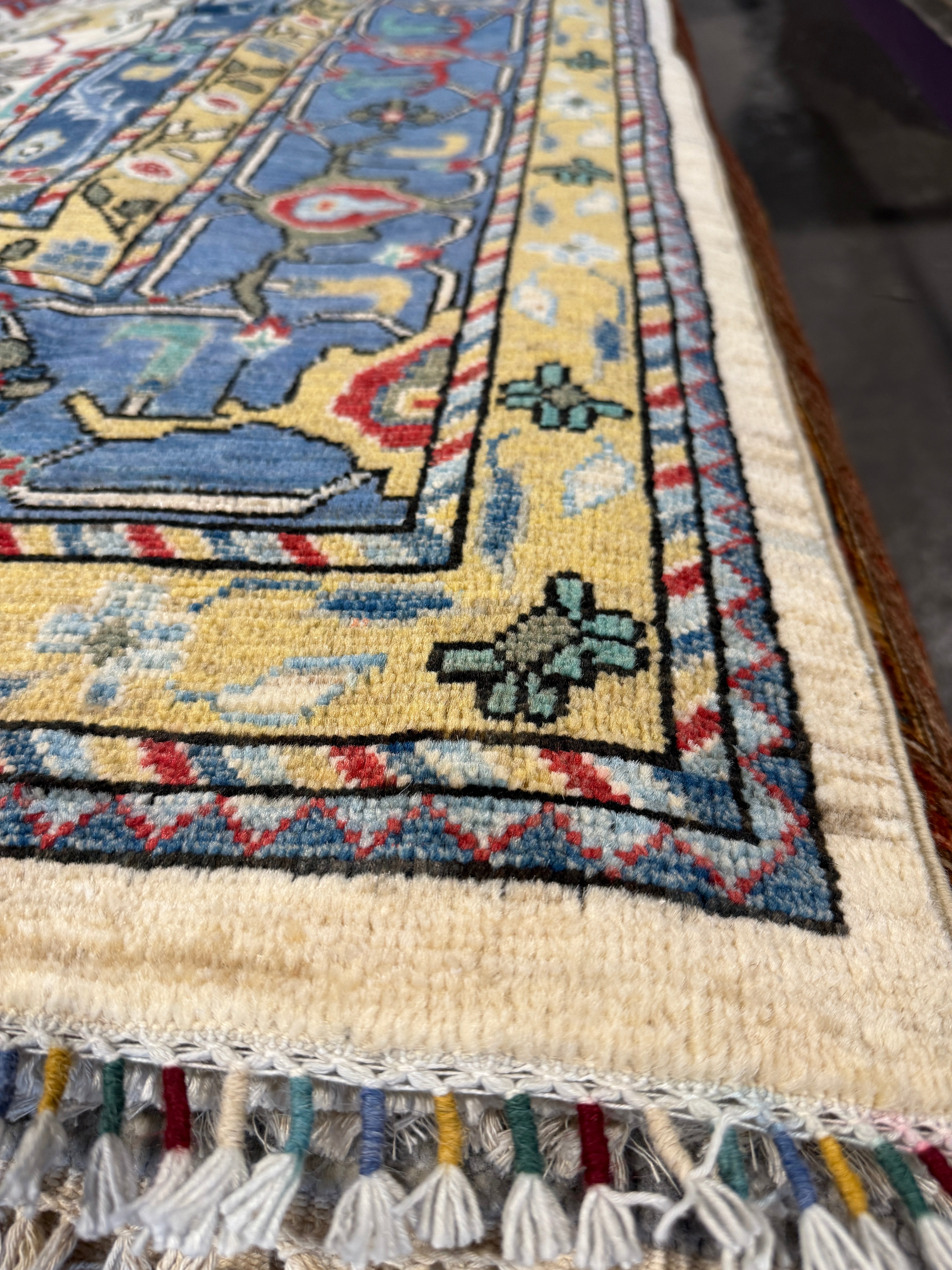 Roberta Rausch 8.2x9.4 Blue Afghani Chobi