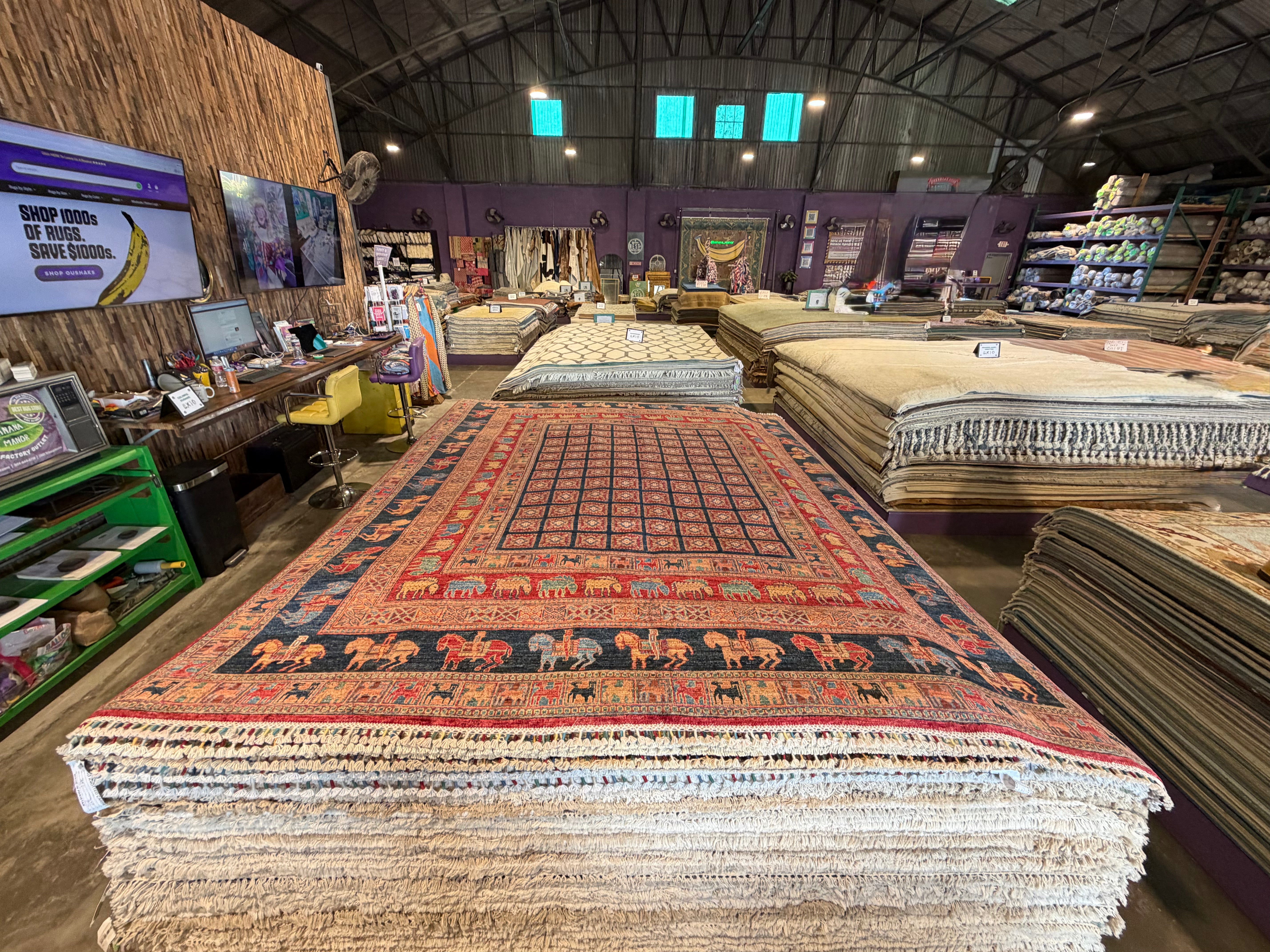 Nina Ali 6.4x9.8 Red Afghani Animal Rug