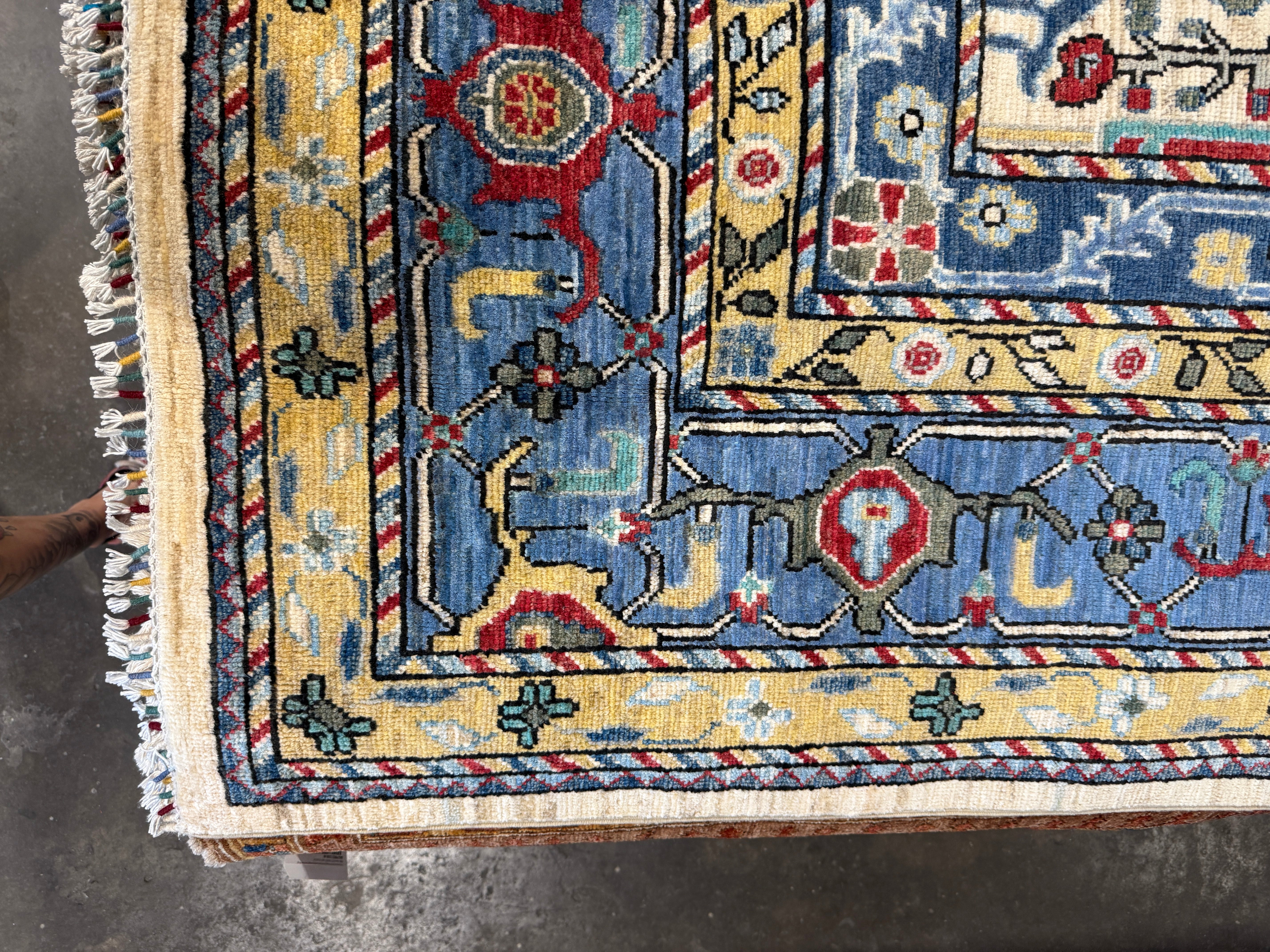 Roberta Rausch 8.2x9.4 Blue Afghani Chobi