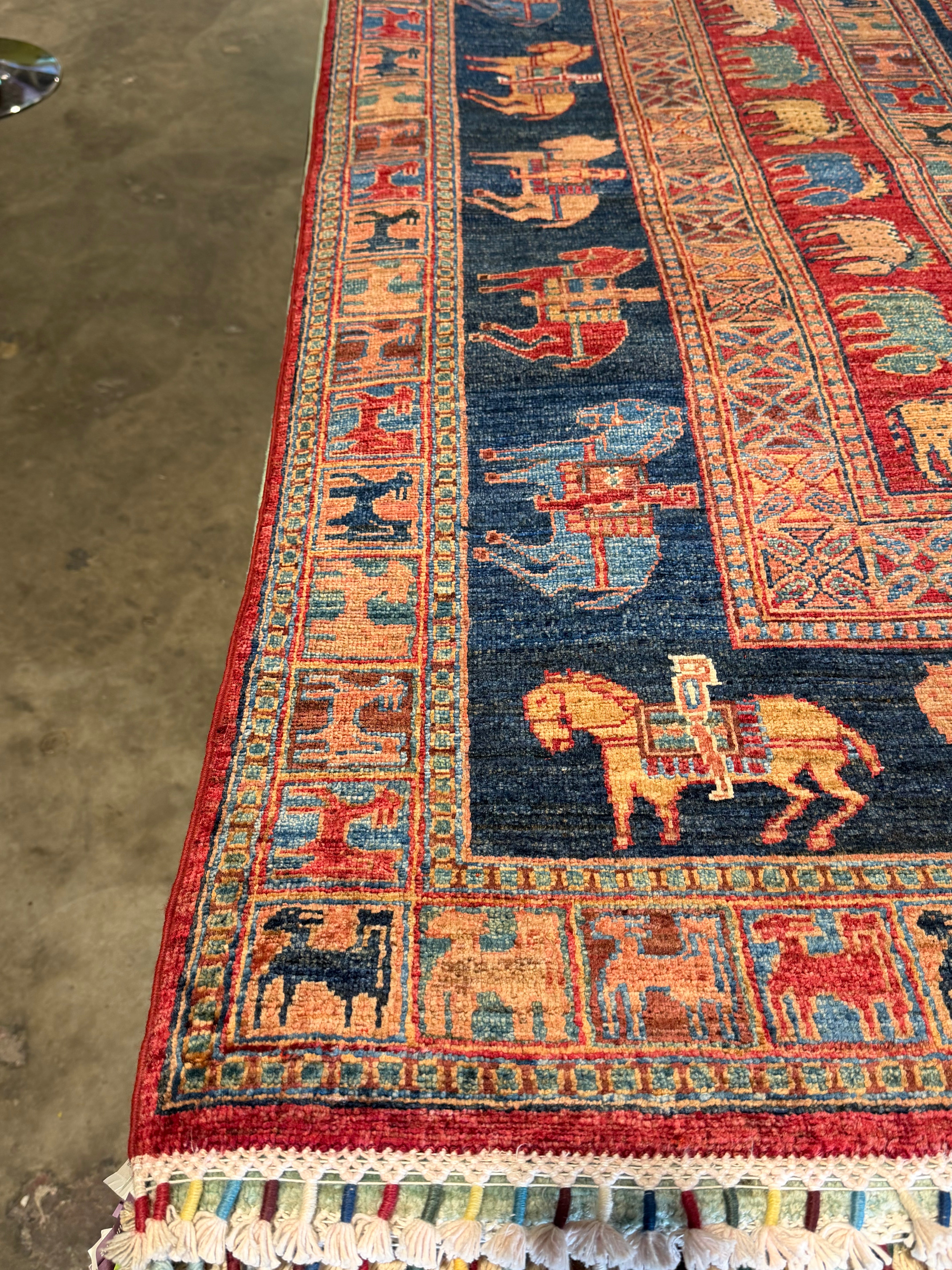 Nina Ali 6.4x9.8 Red Afghani Animal Rug