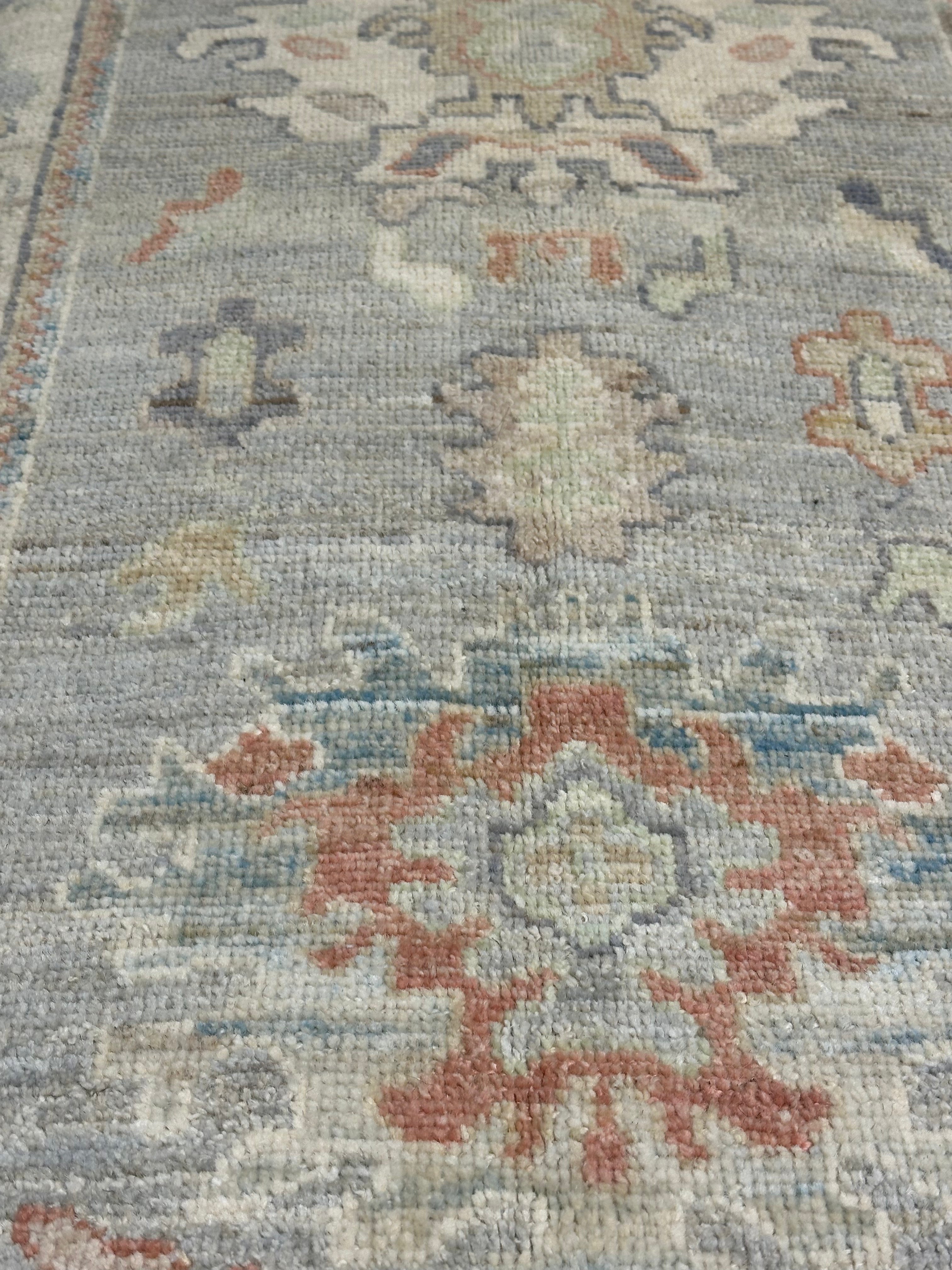 Margaret Clunie 2.9x9.7 Afghani Whitewashed Oushak