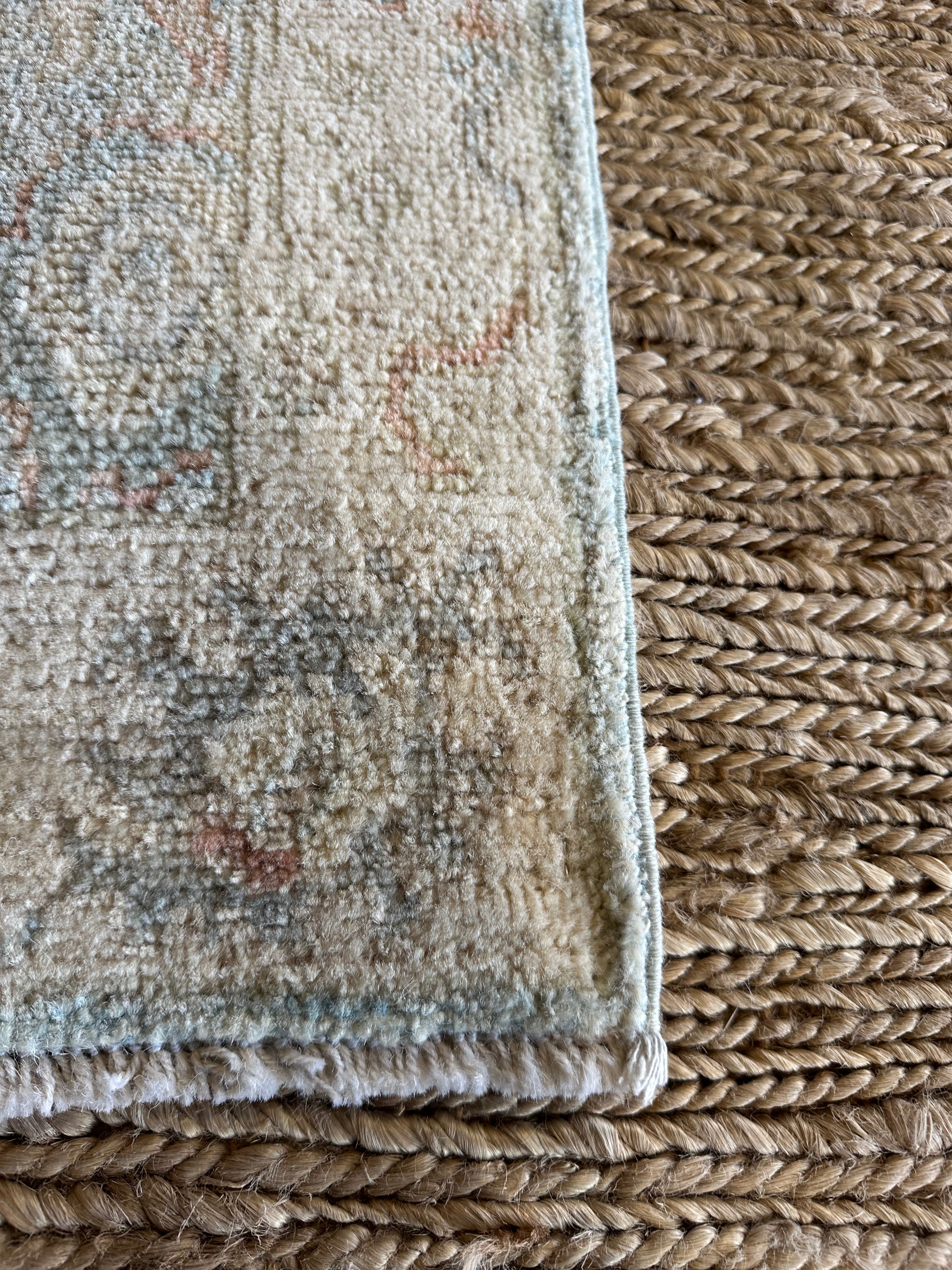 Anna I. Medakovich 2x3.1 Blue Afghani Whitewashed Oushak