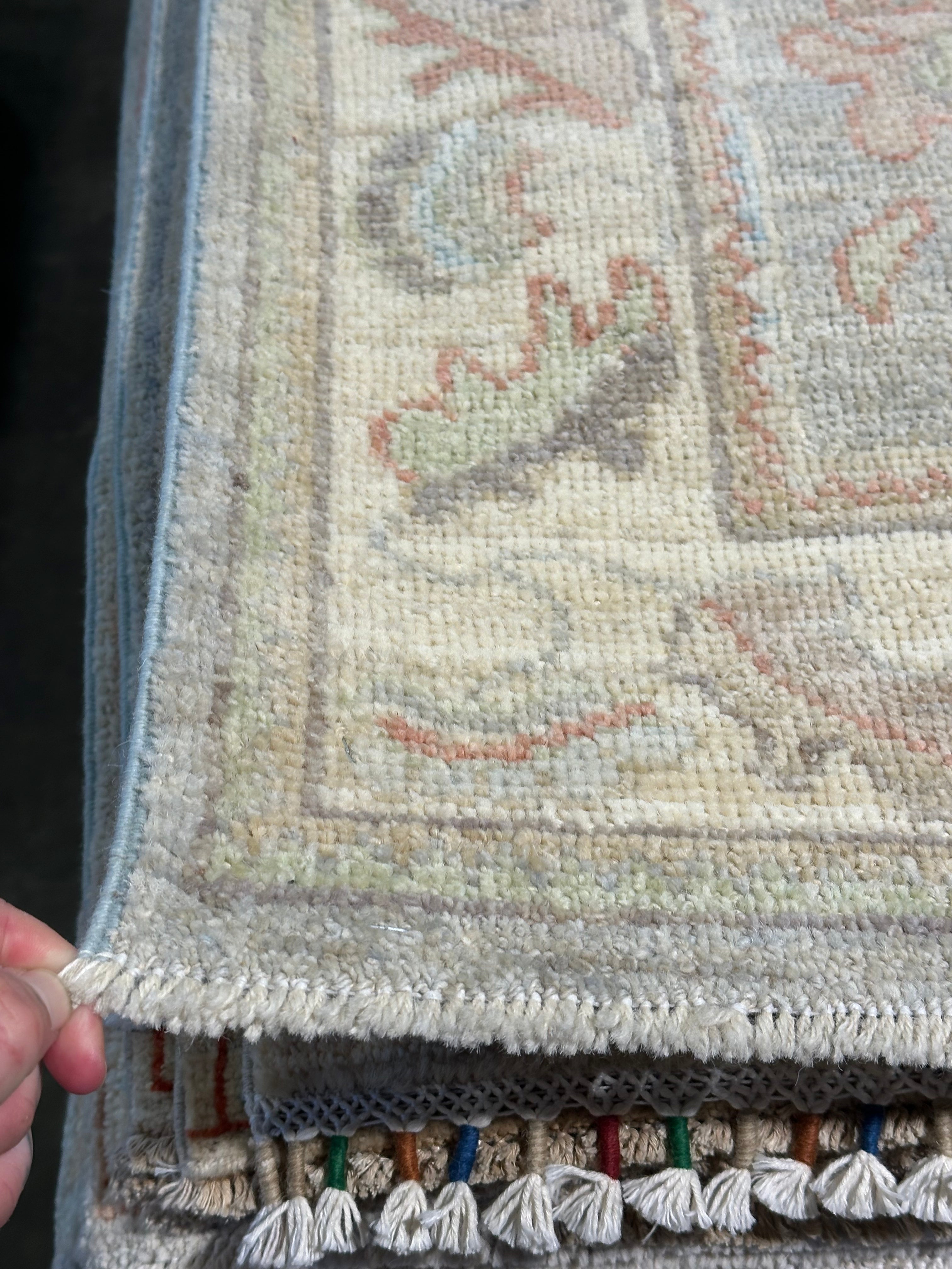 Margaret Clunie 2.9x9.7 Afghani Whitewashed Oushak