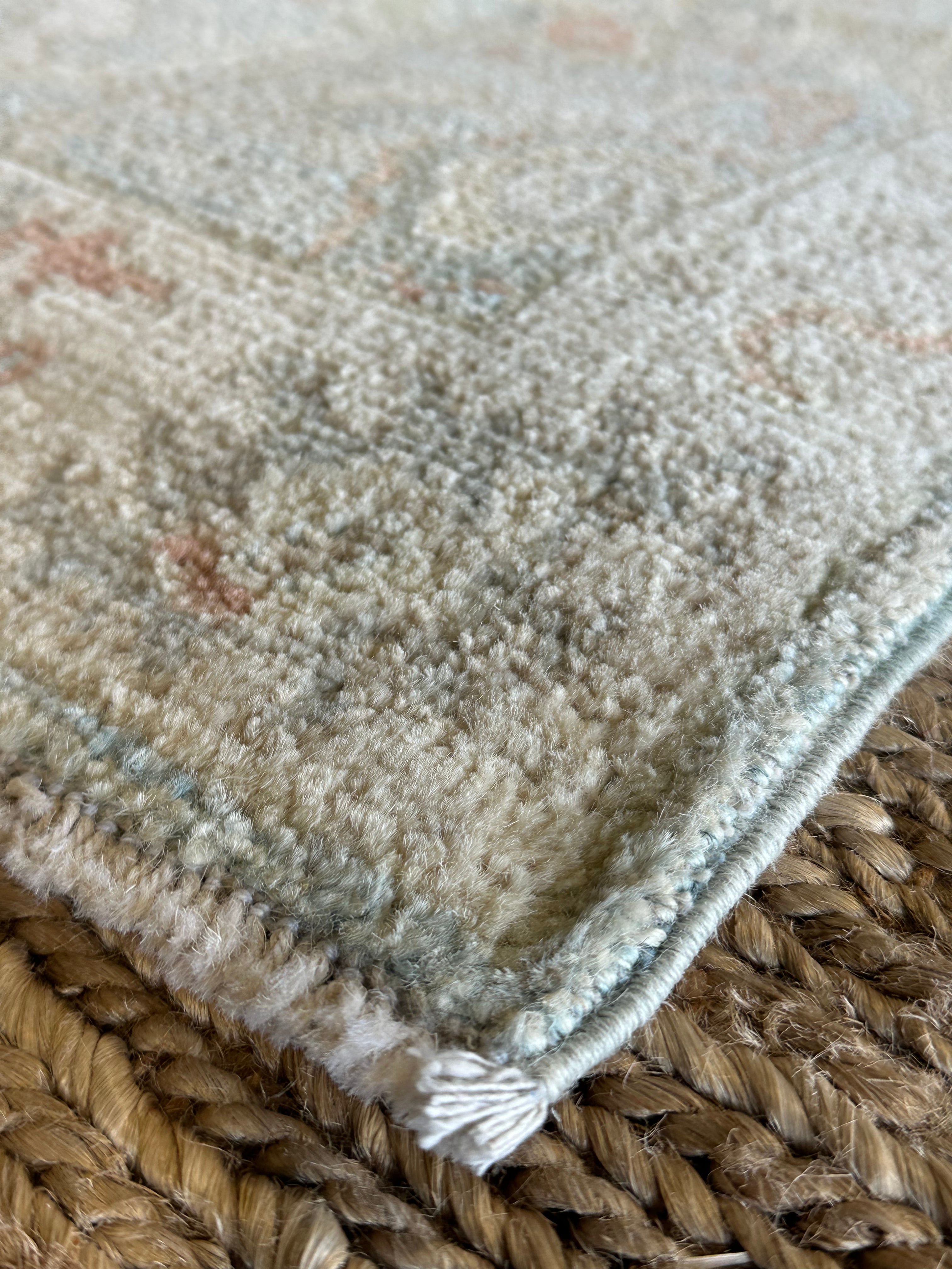 Anna I. Medakovich 2x3.1 Blue Afghani Whitewashed Oushak