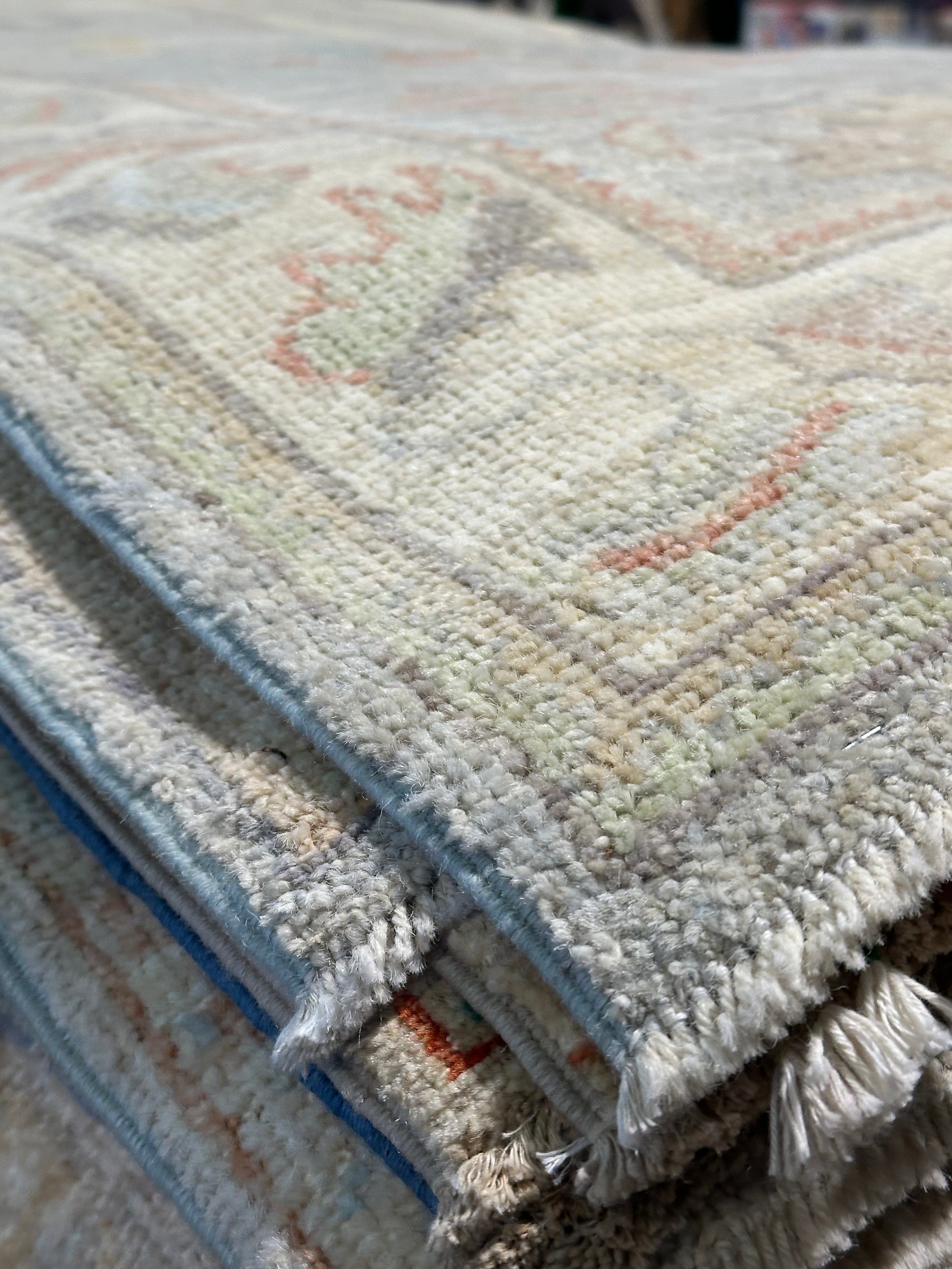 Margaret Clunie 2.9x9.7 Afghani Whitewashed Oushak