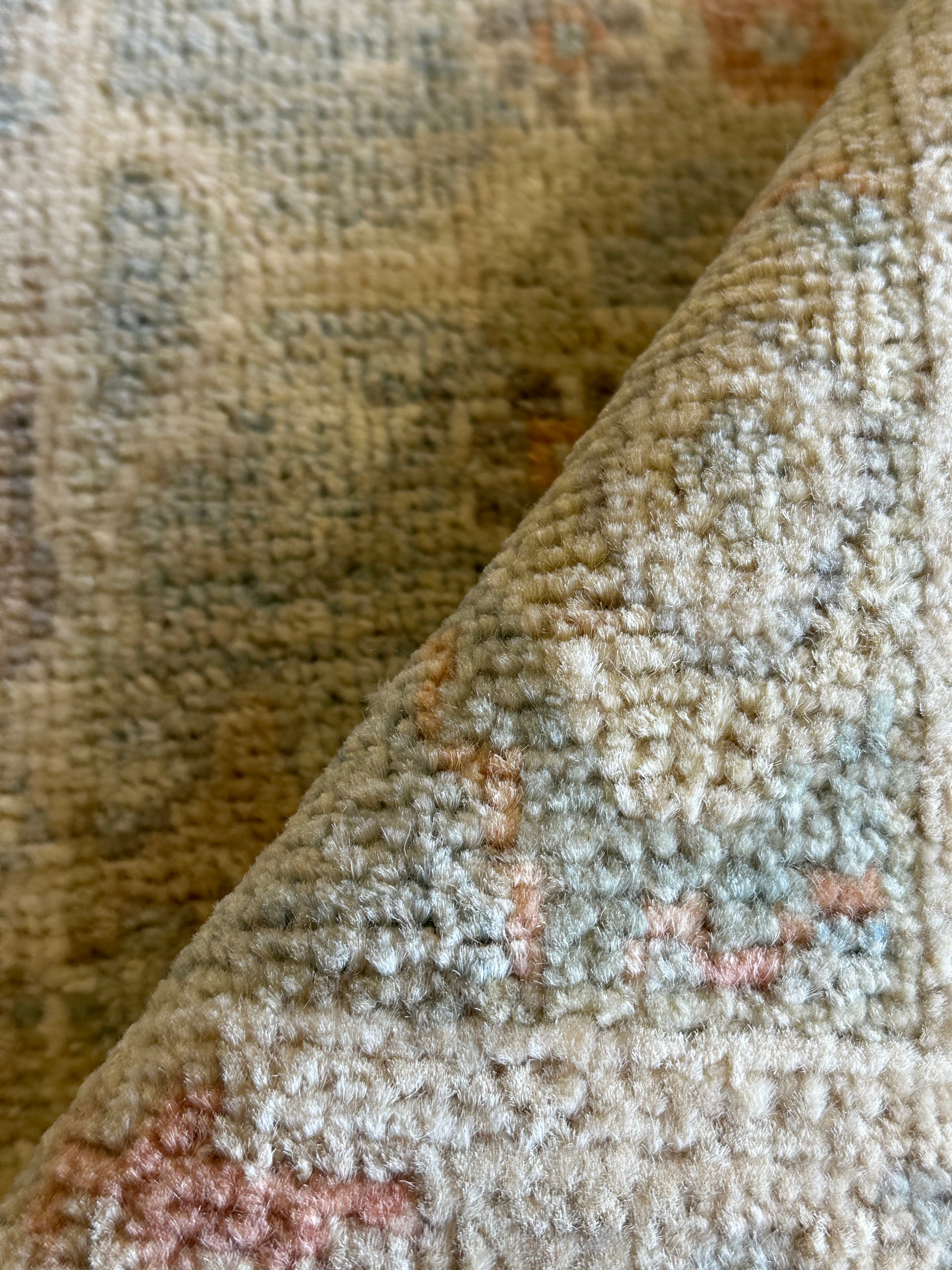 Anna I. Medakovich 2x3.1 Blue Afghani Whitewashed Oushak