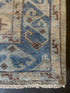 Mariska Hargitay 10.3x13.9 Tan and Blue Hand-Knotted Oushak Rug