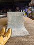 Anna I. Medakovich 2x3.1 Blue Afghani Whitewashed Oushak