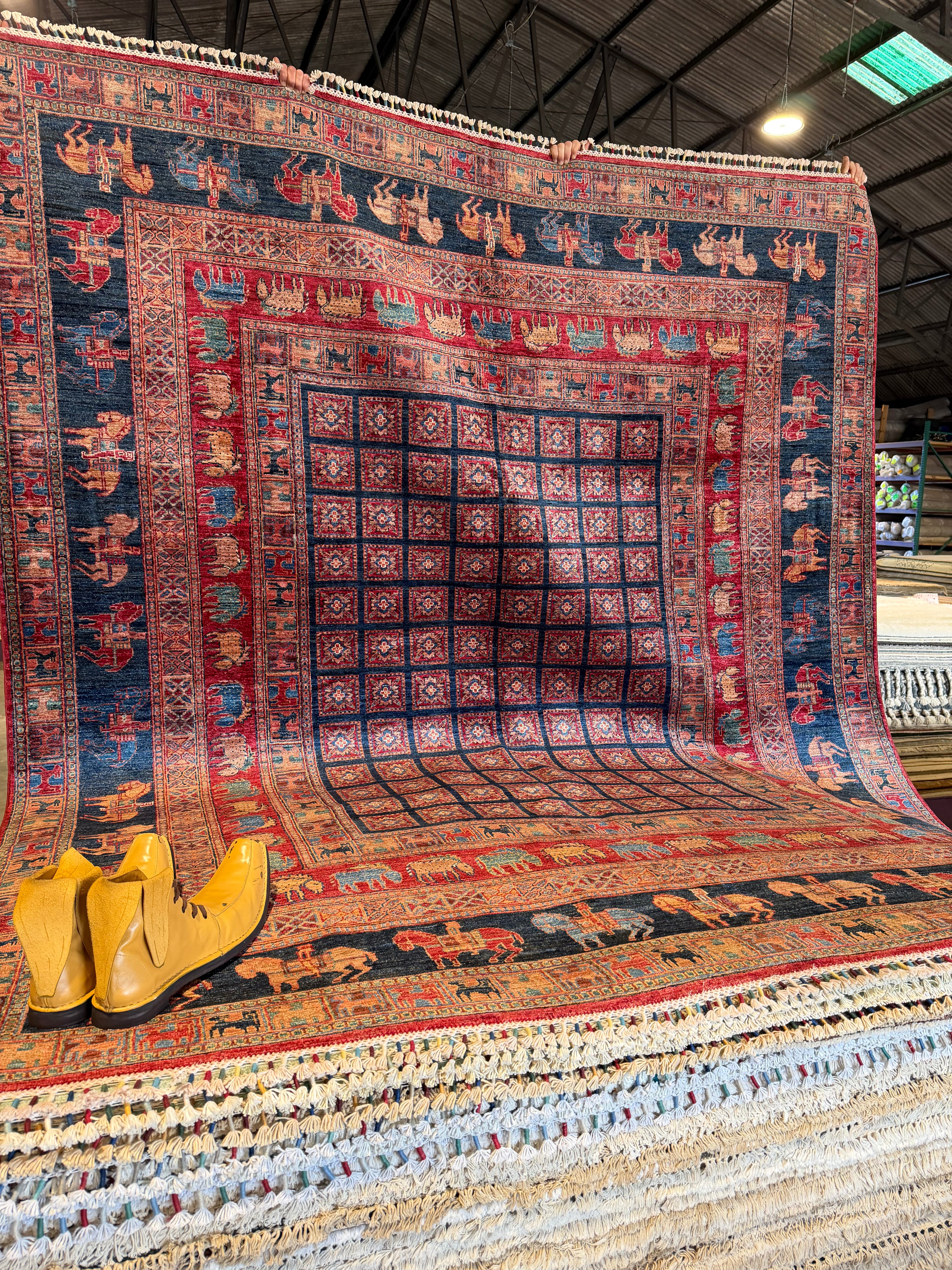 Nina Ali 6.4x9.8 Red Afghani Animal Rug