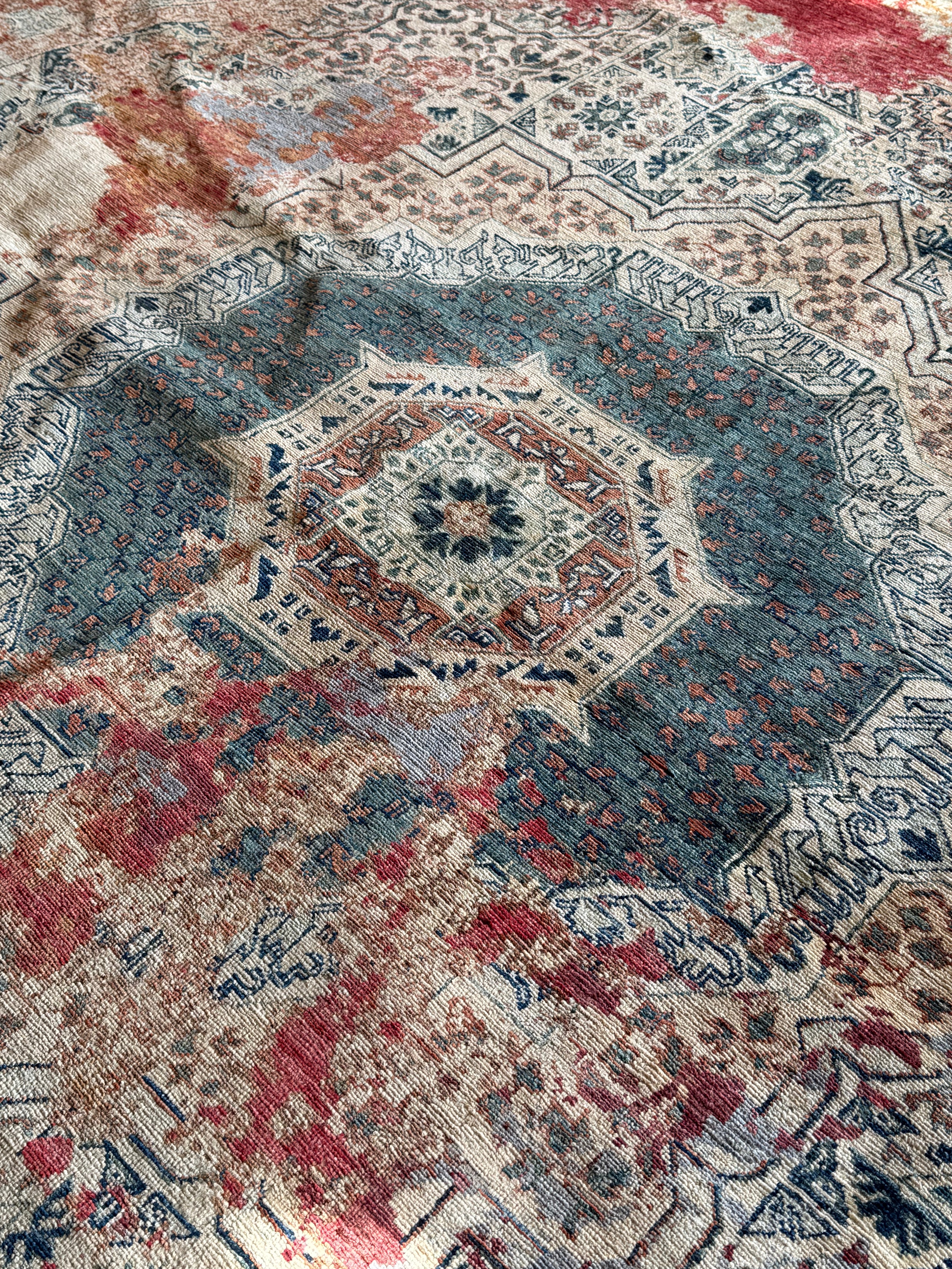 Meaghan Gillenwater 9.9x10 Cream and Red Afghani Mamluk Rug