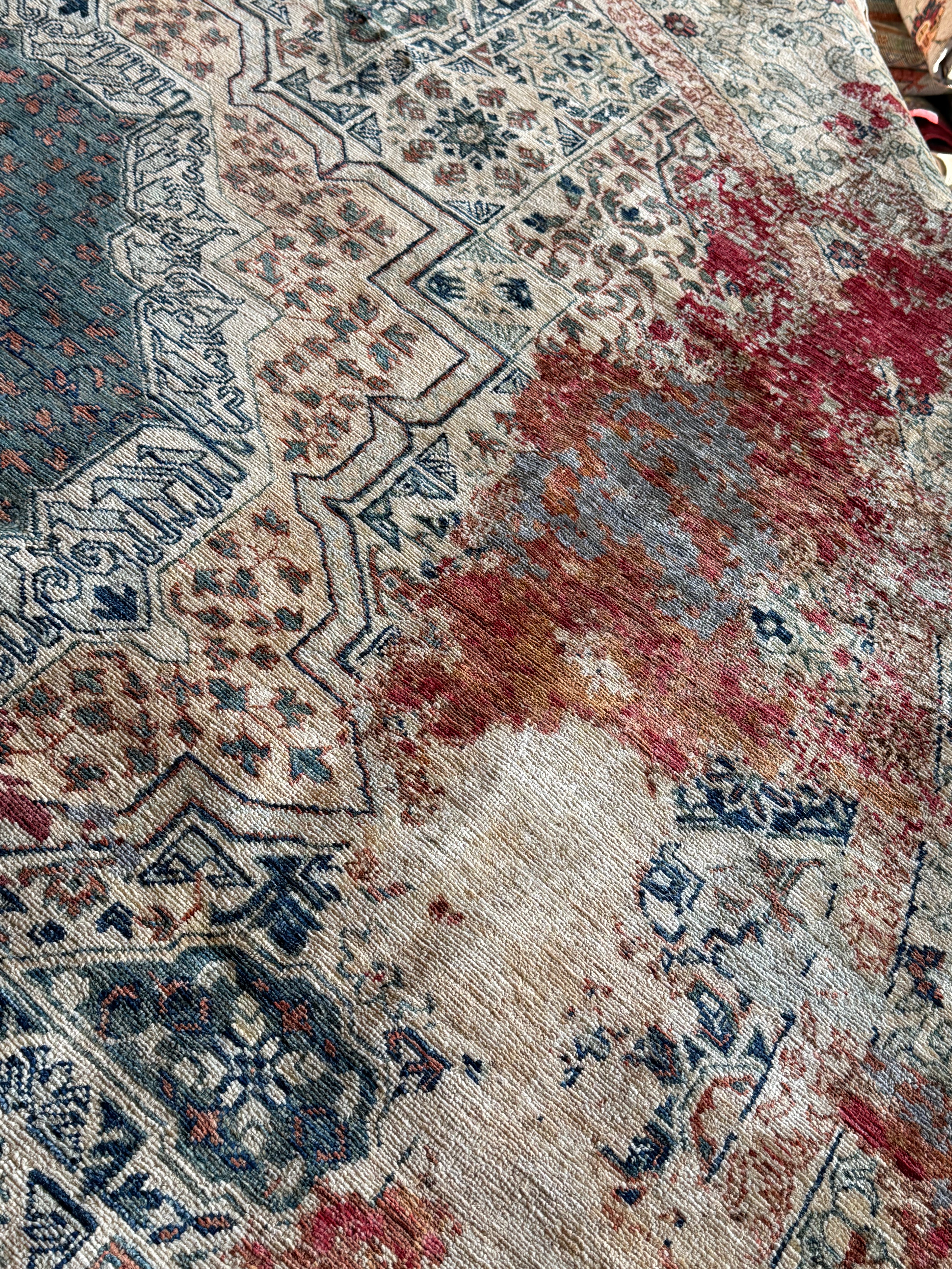 Meaghan Gillenwater 9.9x10 Cream and Red Afghani Mamluk Rug