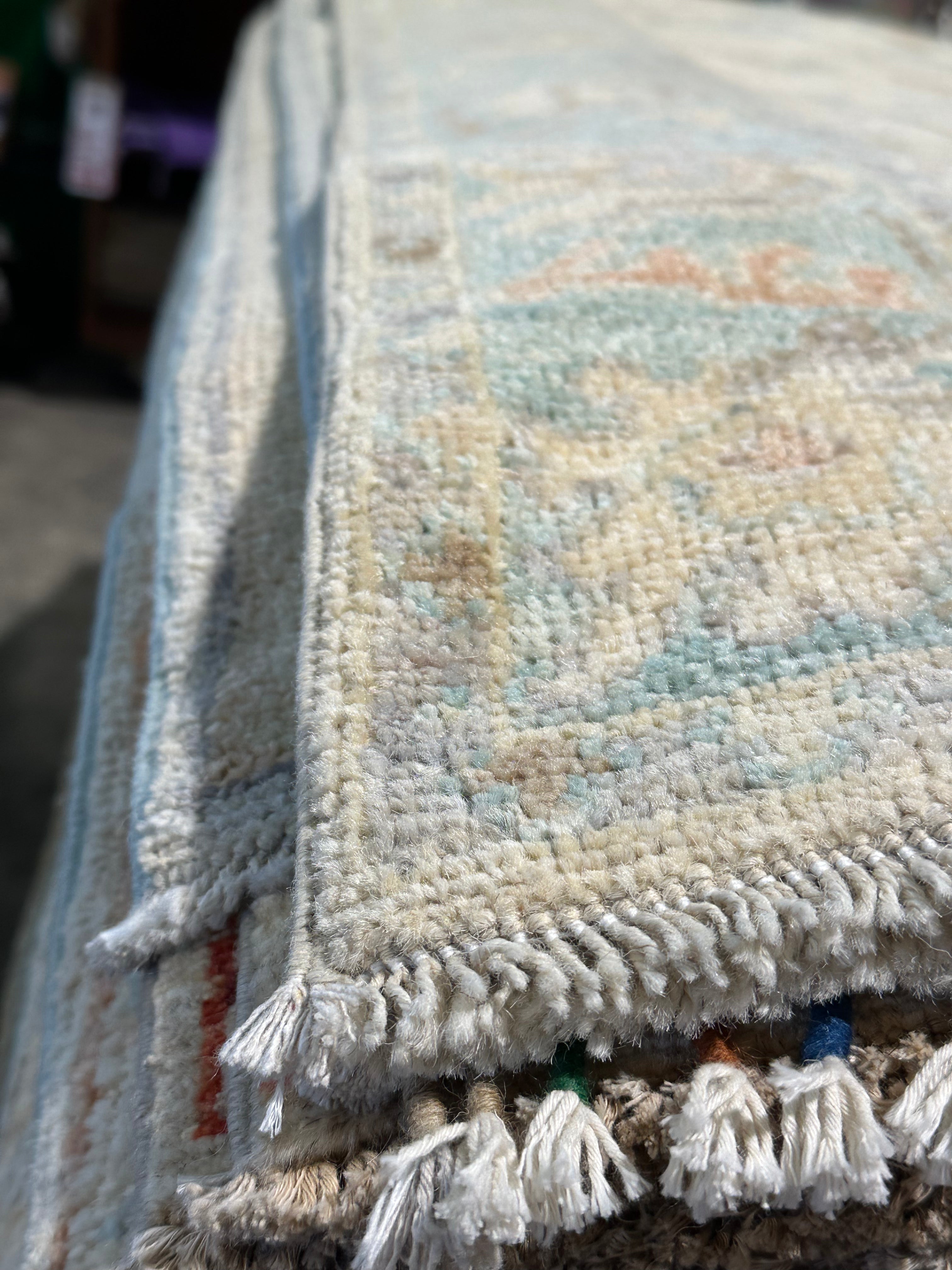 Katherine Gregory 2.8x9.8 Afghani Whitewashed Oushak Runner