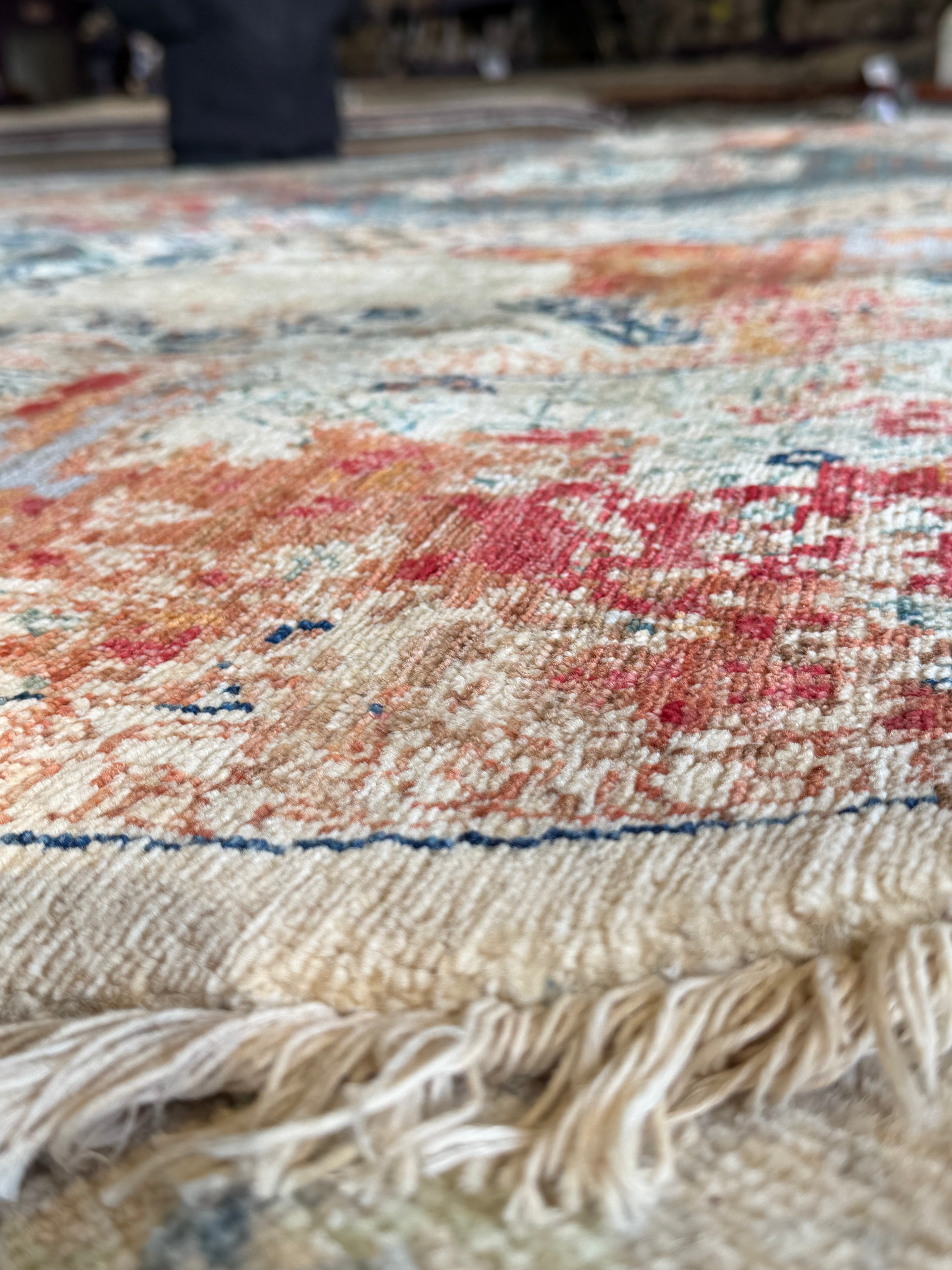 Meaghan Gillenwater 9.9x10 Cream and Red Afghani Mamluk Rug