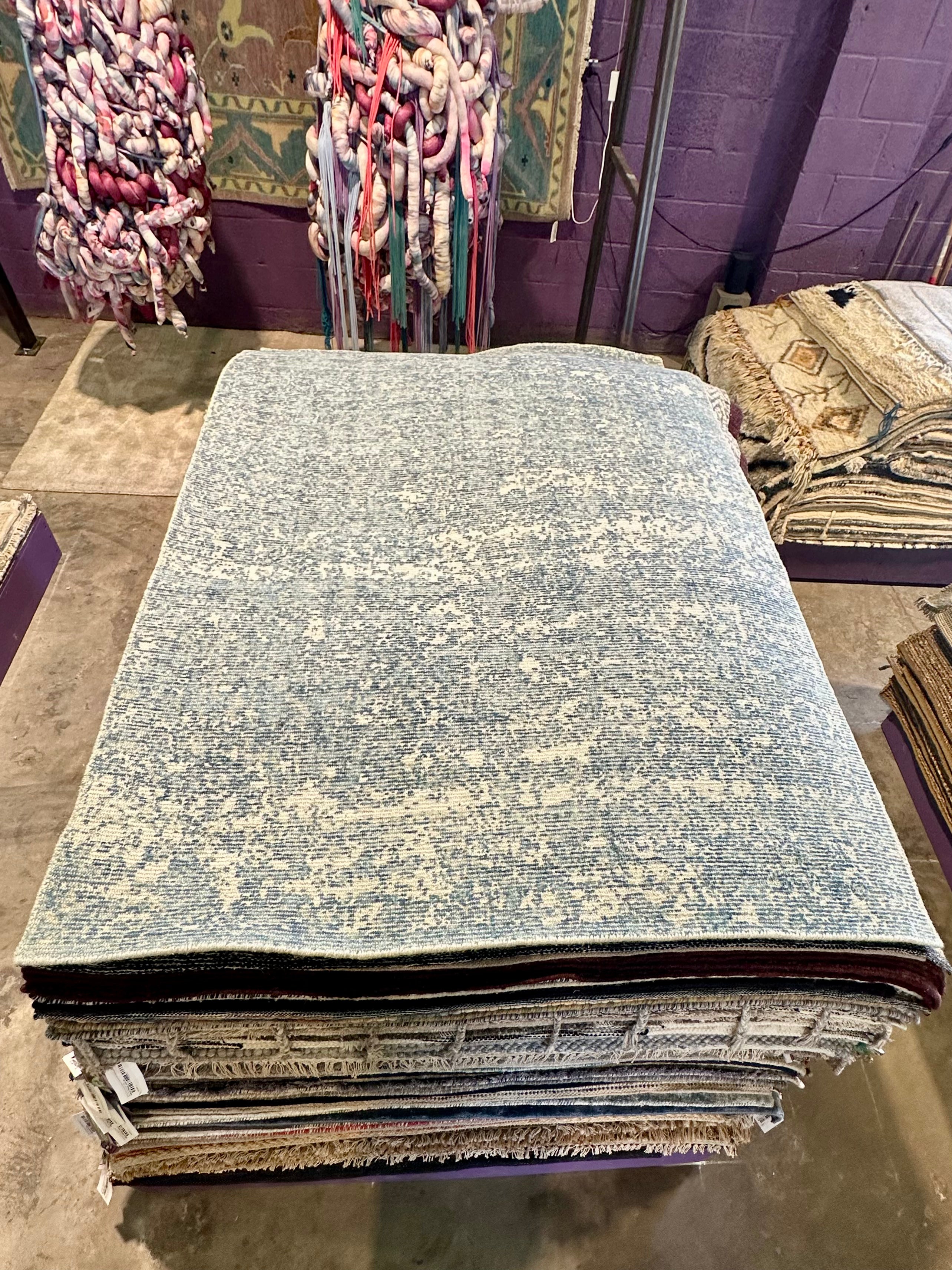 Cole 5x7.9 Hand-Knotted Grey Printed