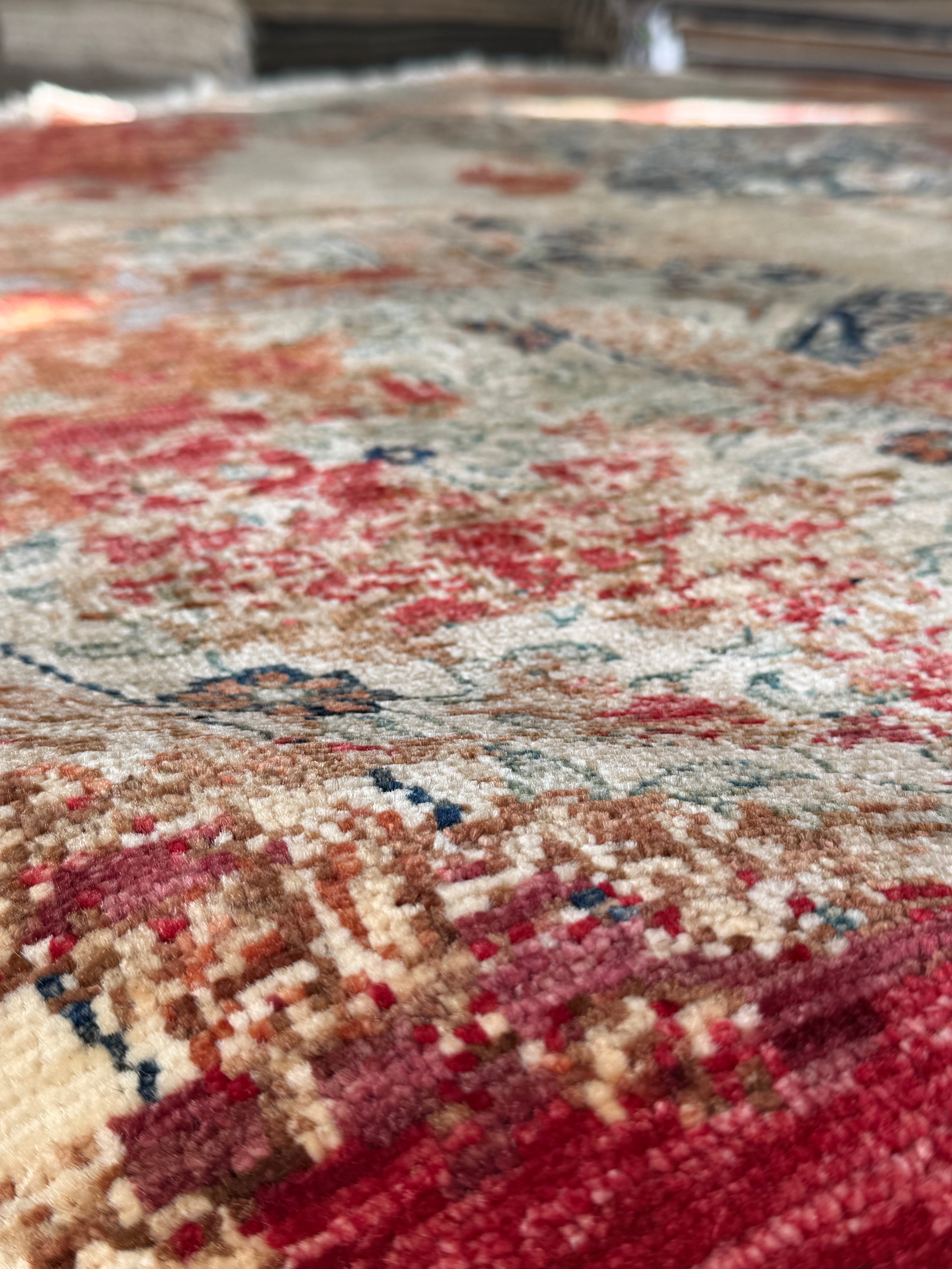 Meaghan Gillenwater 9.9x10 Cream and Red Afghani Mamluk Rug