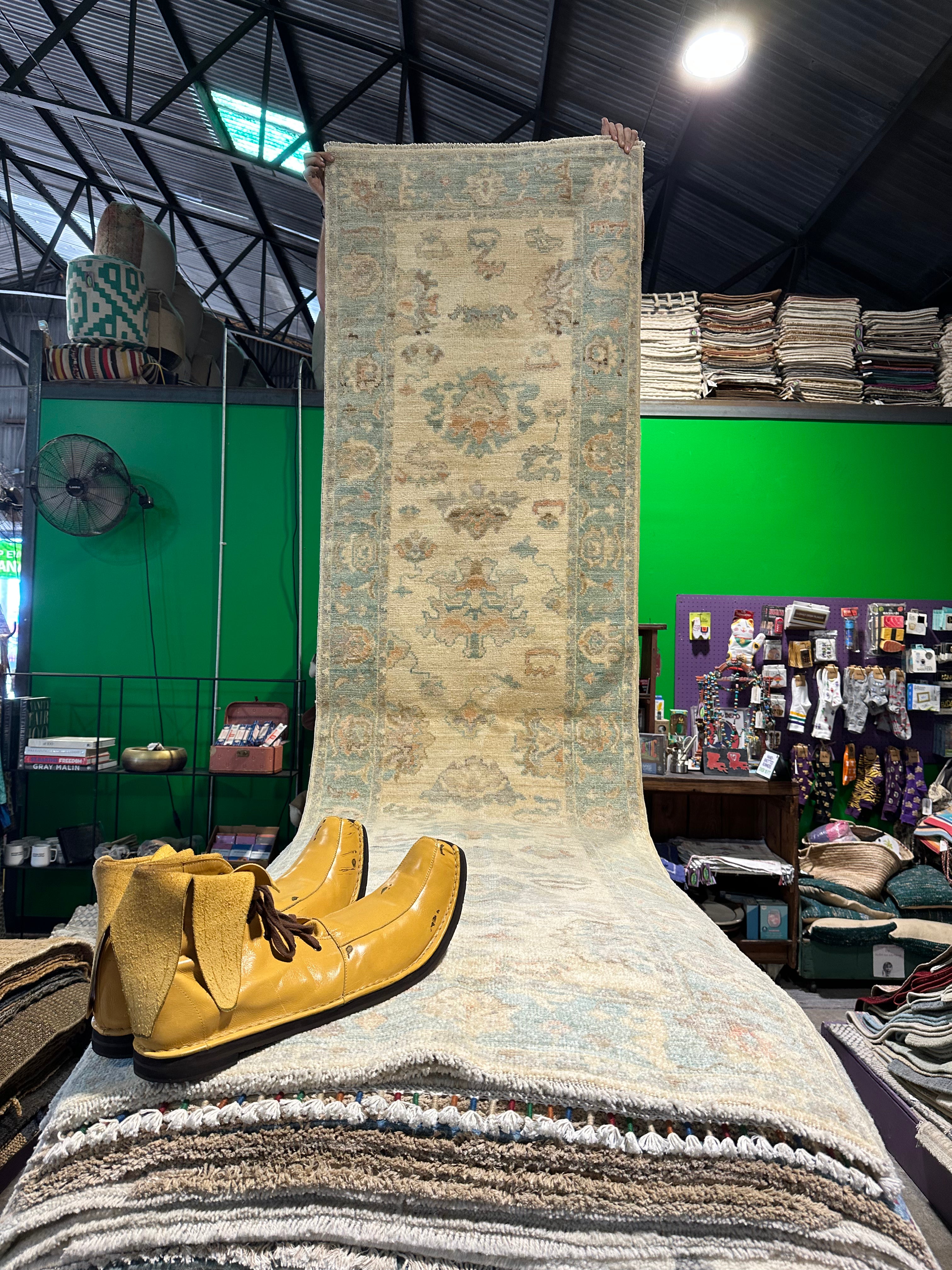 Katherine Gregory 2.8x9.8 Afghani Whitewashed Oushak Runner
